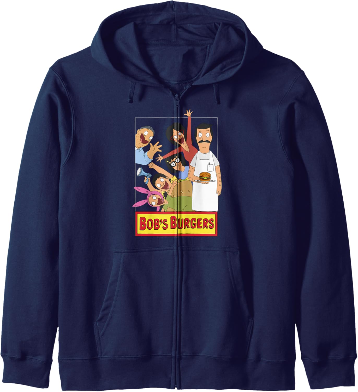 Bob's Burgers Family Shot & Teddy Logo Zip Hoodie