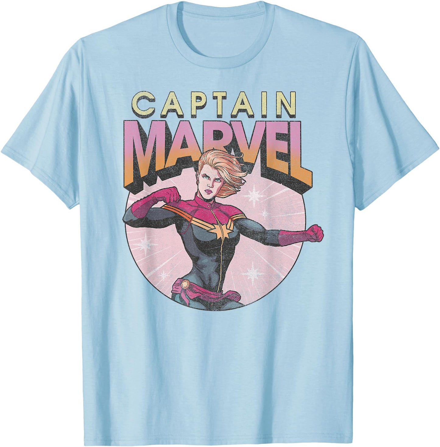 Marvel Comics Captain Marvel Distressed Vintage Circle Logo