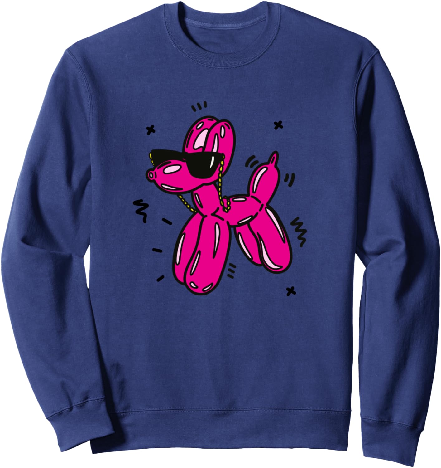 Pink Balloon Dog Printed Short Sleeve Sweatshirt