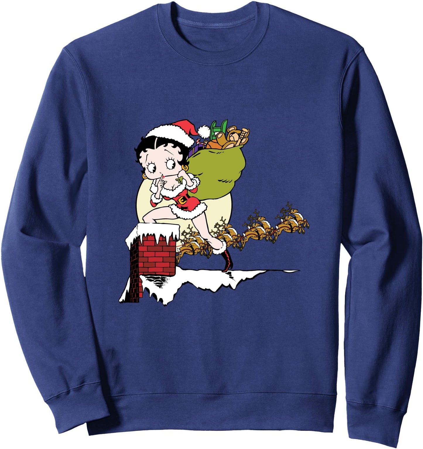 Betty Boop Christmas Coming Down The Chimney Sweatshirt