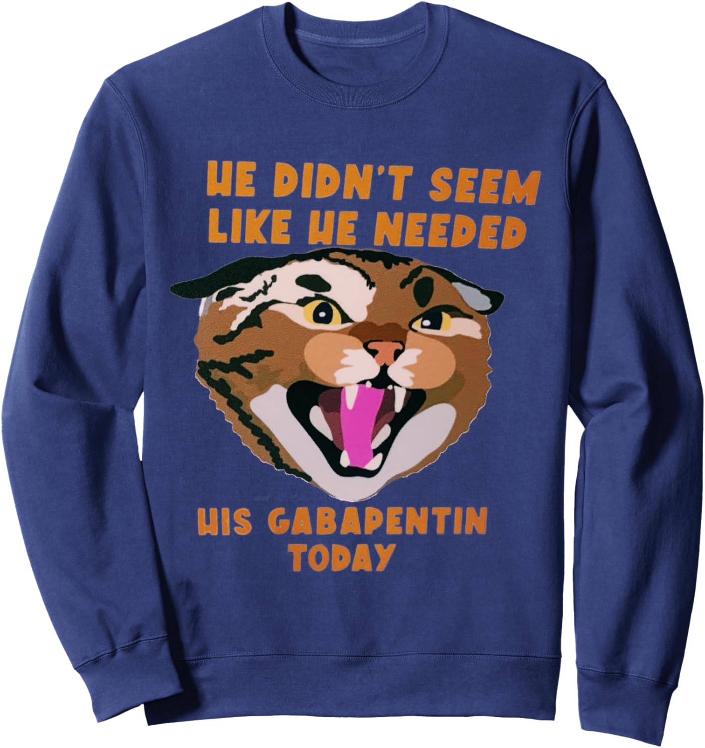 Funny Vet Tech Meme He Doesn\u2019t Need Gabapentin Fractious Cat Sweatshirt