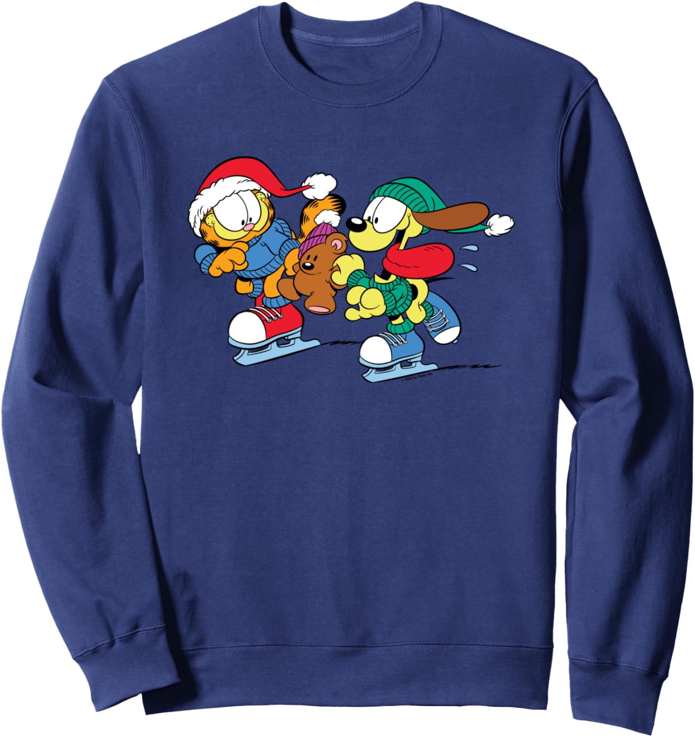 Garfield And Odie Christmas Ice Skating Sweatshirt