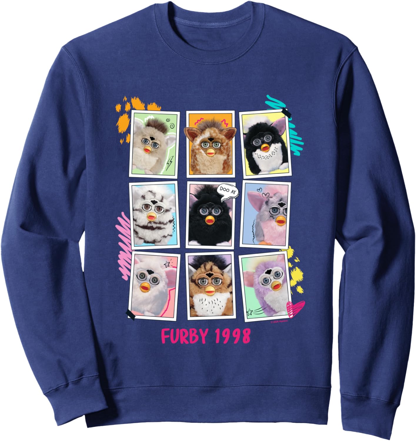 Furby 1998 Doo Ay Vintage Pictures Collage Sweatshirt