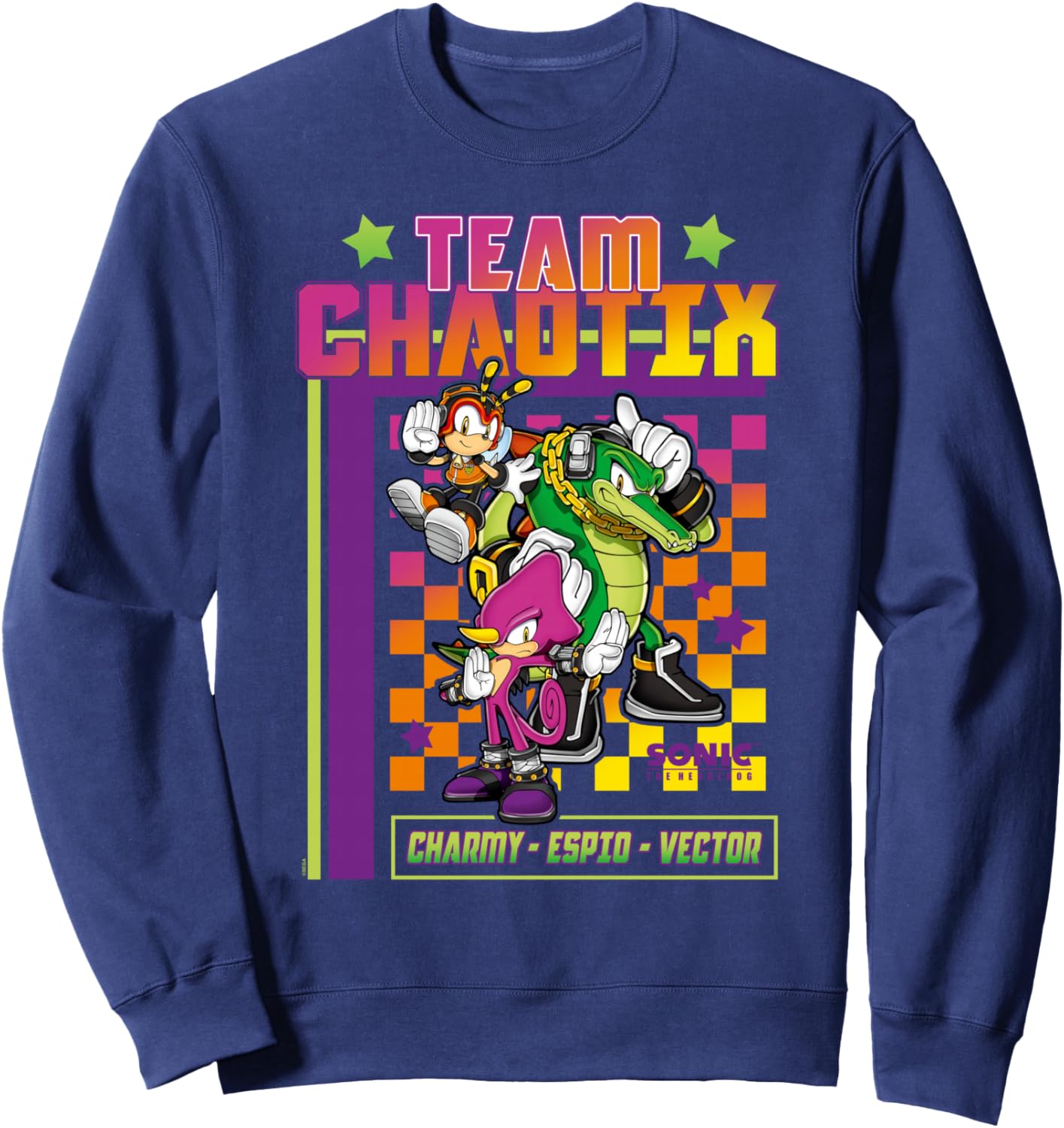 Sonic The Hedgehog Team Chaotix Charmy Espio Vector Logo Sweatshirt