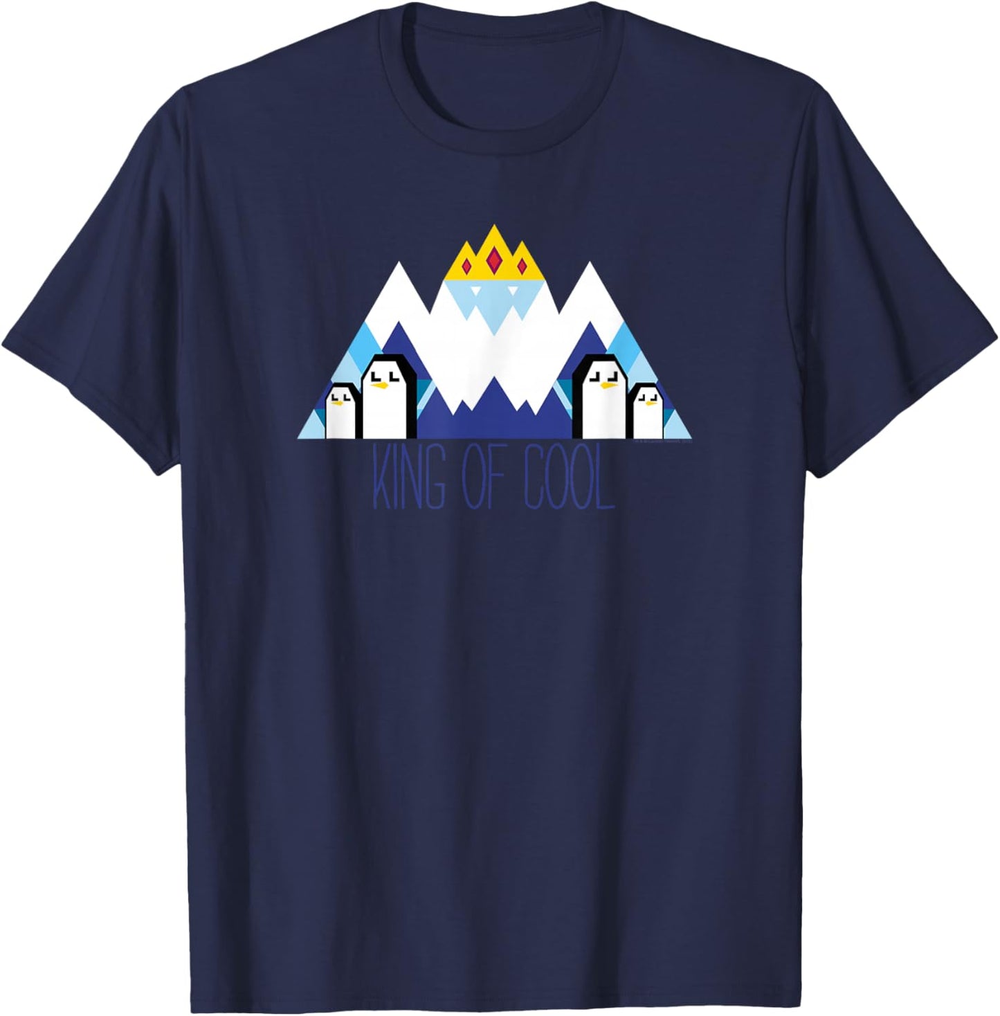 Cartoon Network Adventure Time Ice King Geo T-Shirt, Boys, Unisex-Adults, Unisex-Kids, Short Sleeve, Blue, Small