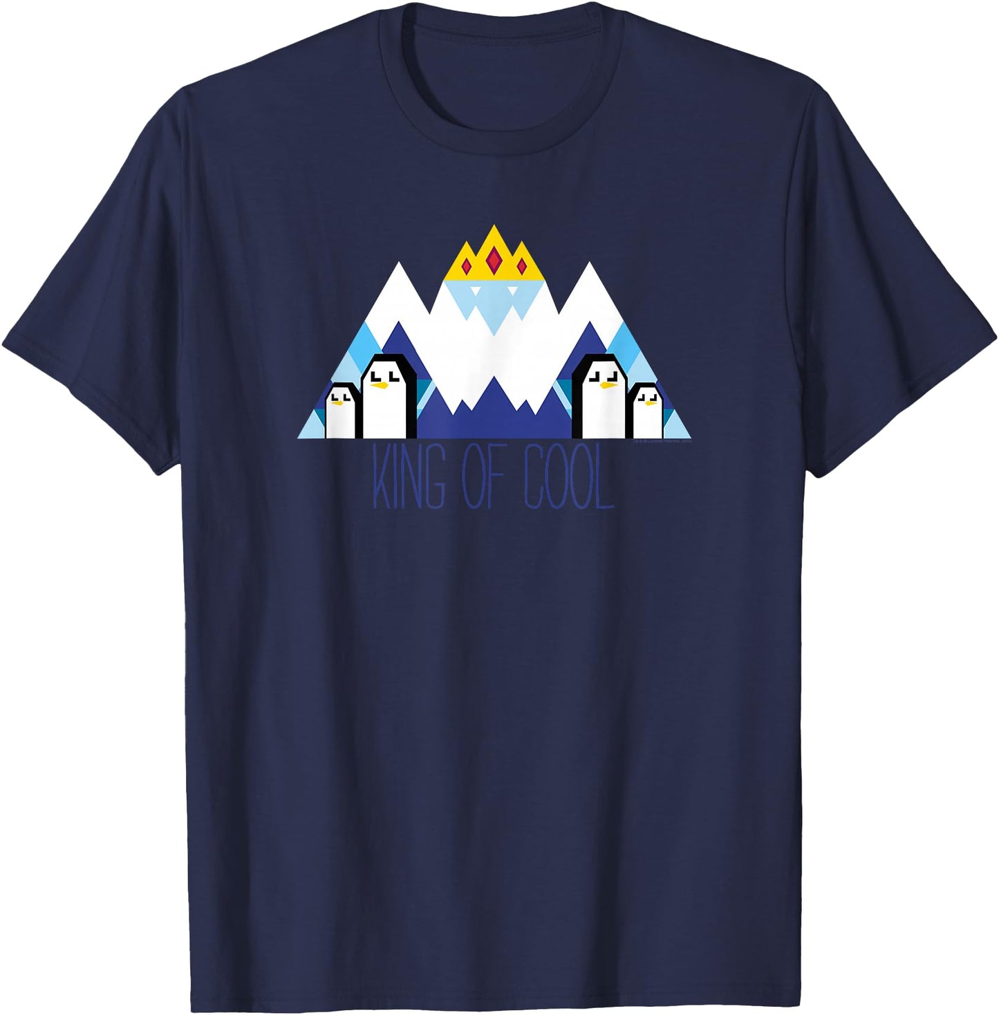 Cartoon Network Adventure Time Ice King Geo T-Shirt, Boys, Unisex-Adults, Unisex-Kids, Short Sleeve, Blue, Small