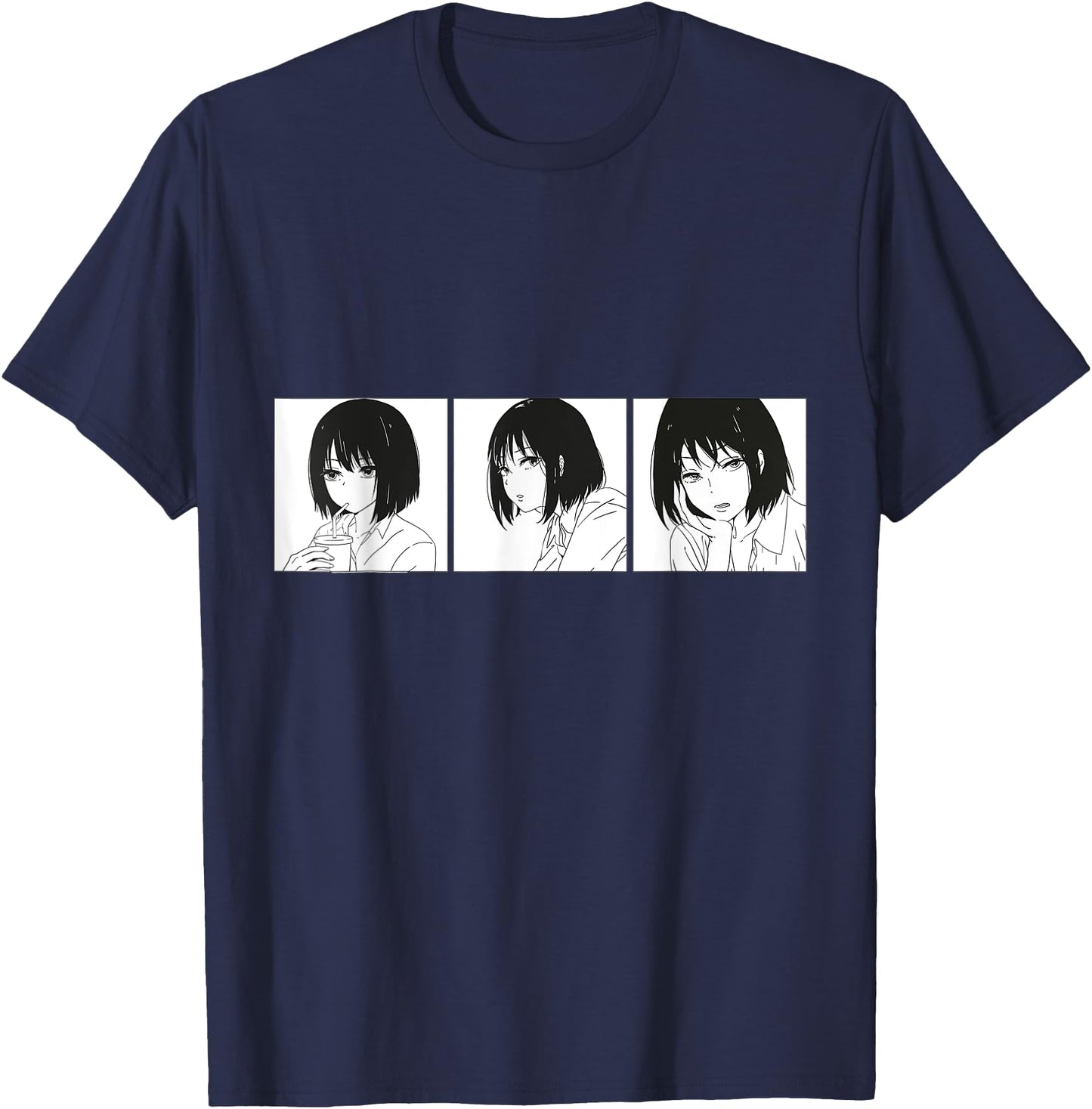 Black White Comic T-Shirt Manga Shirt Anime Man Hoodie Women