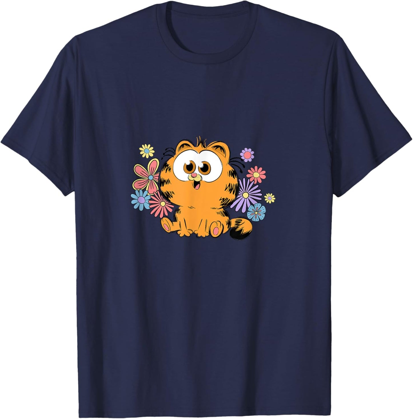 Garfield Too Cute To Care Chibi Floral Front & Back
