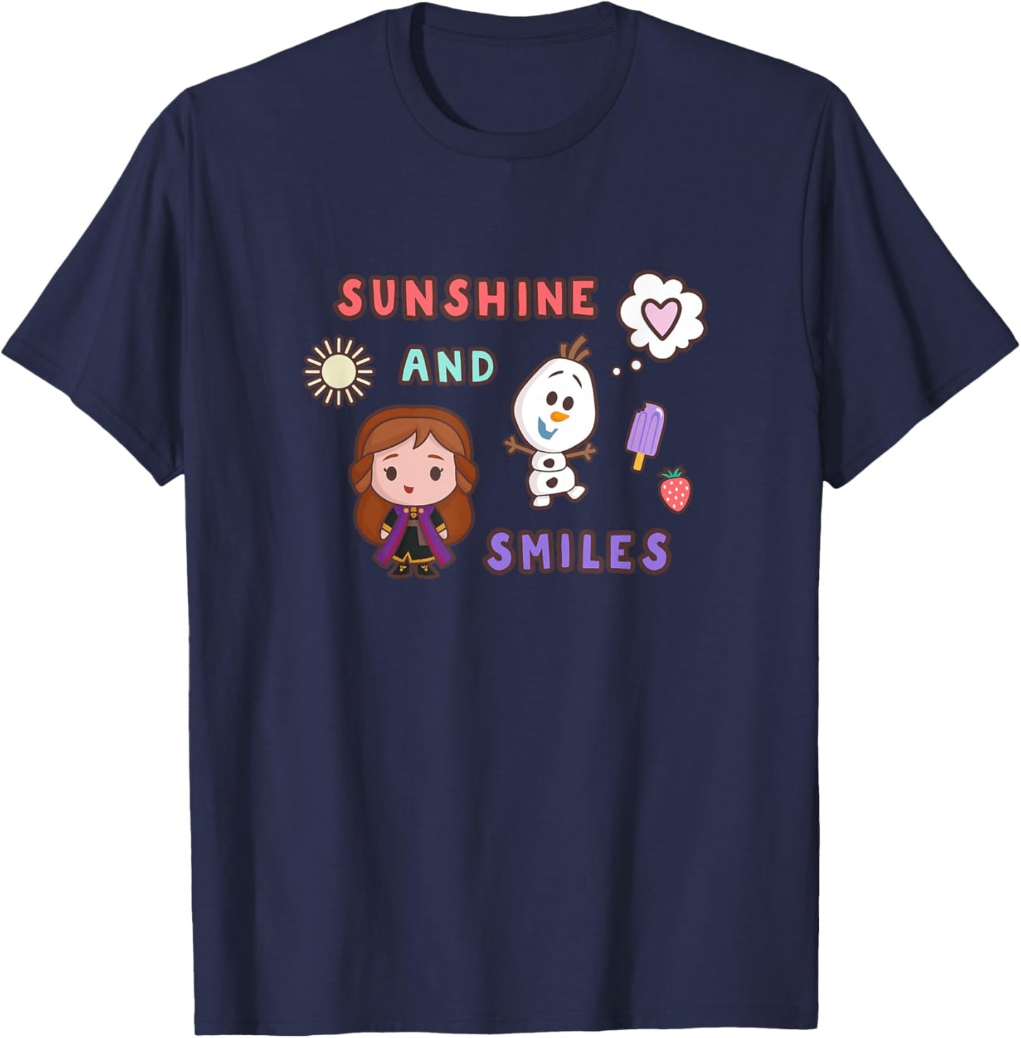 Disney Frozen Anna Olaf Chibi Sunshine And Smiles Chest Logo