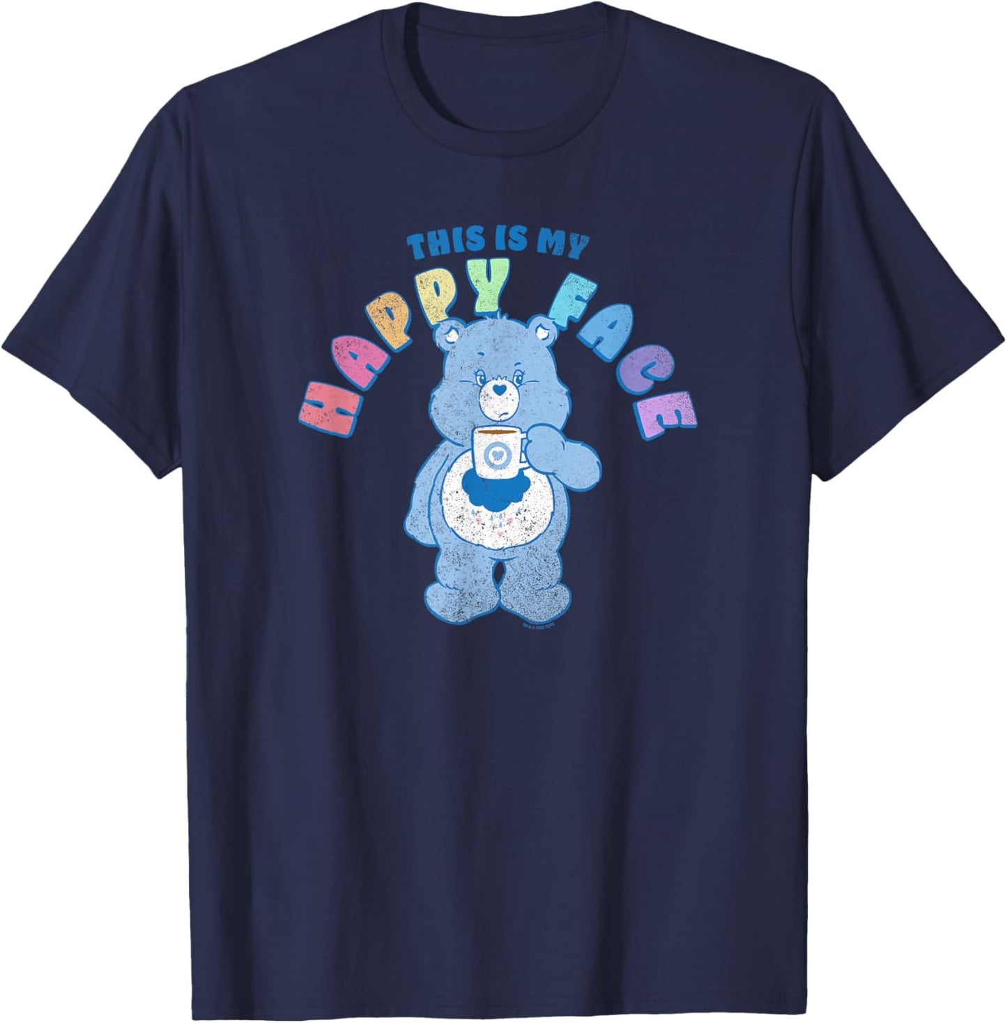 Care Bears Grumpy Bear Rainbow Text This Is My Happy Face T-Shirt