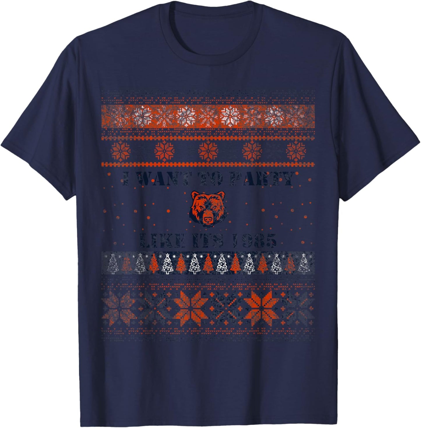 I want to Party Like its 1985 Ugly Bear Head Xmas Sweater