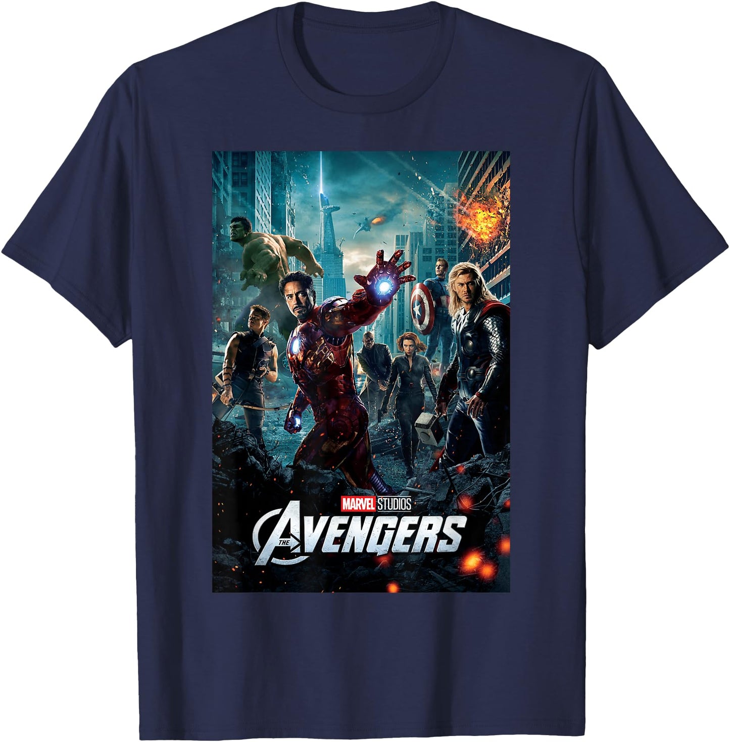 Marvel Studios Avengers Movie Poster Graphic T-Shirt