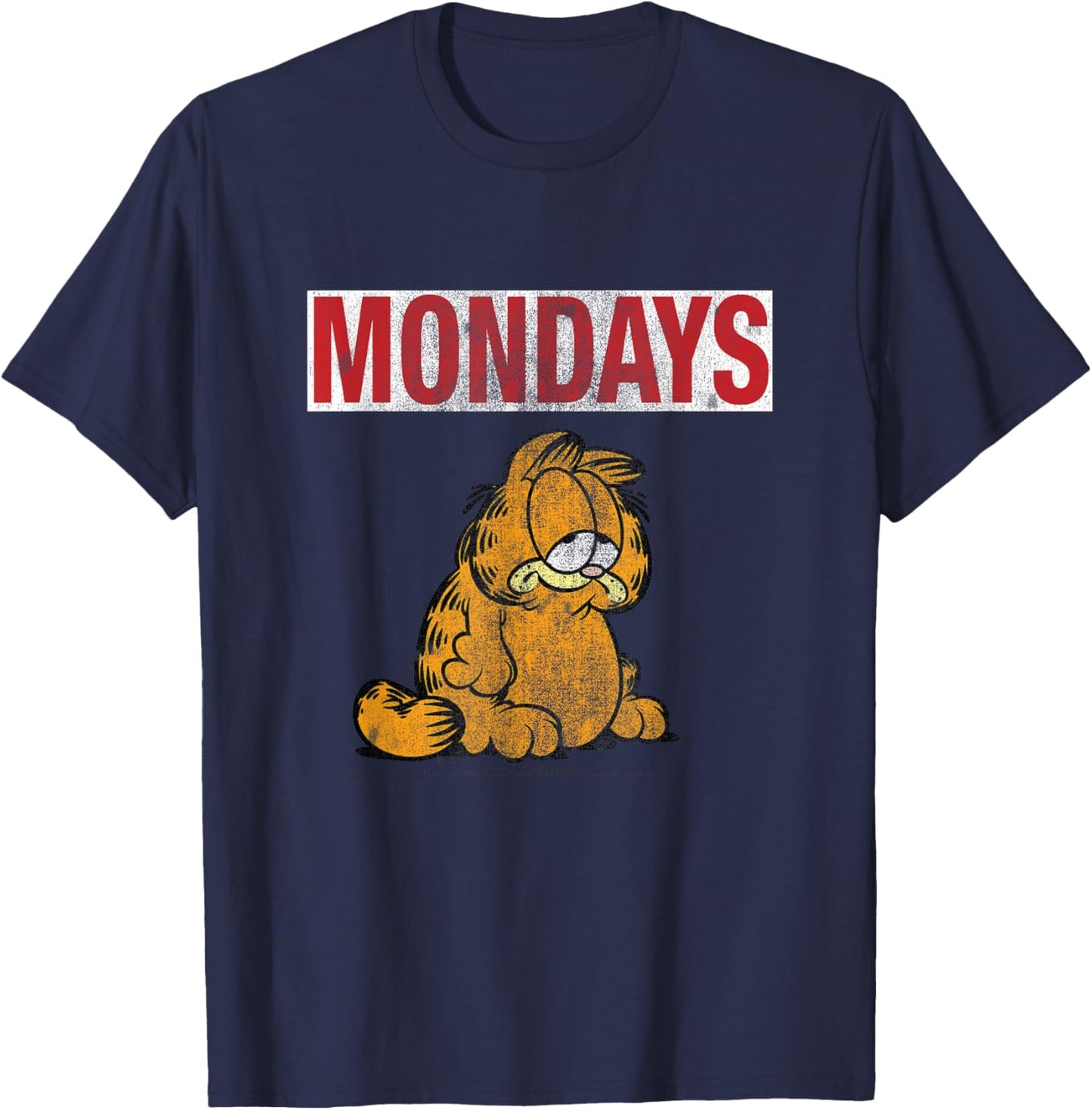 Garfield Hates Mondays Distressed Cat Cartoon