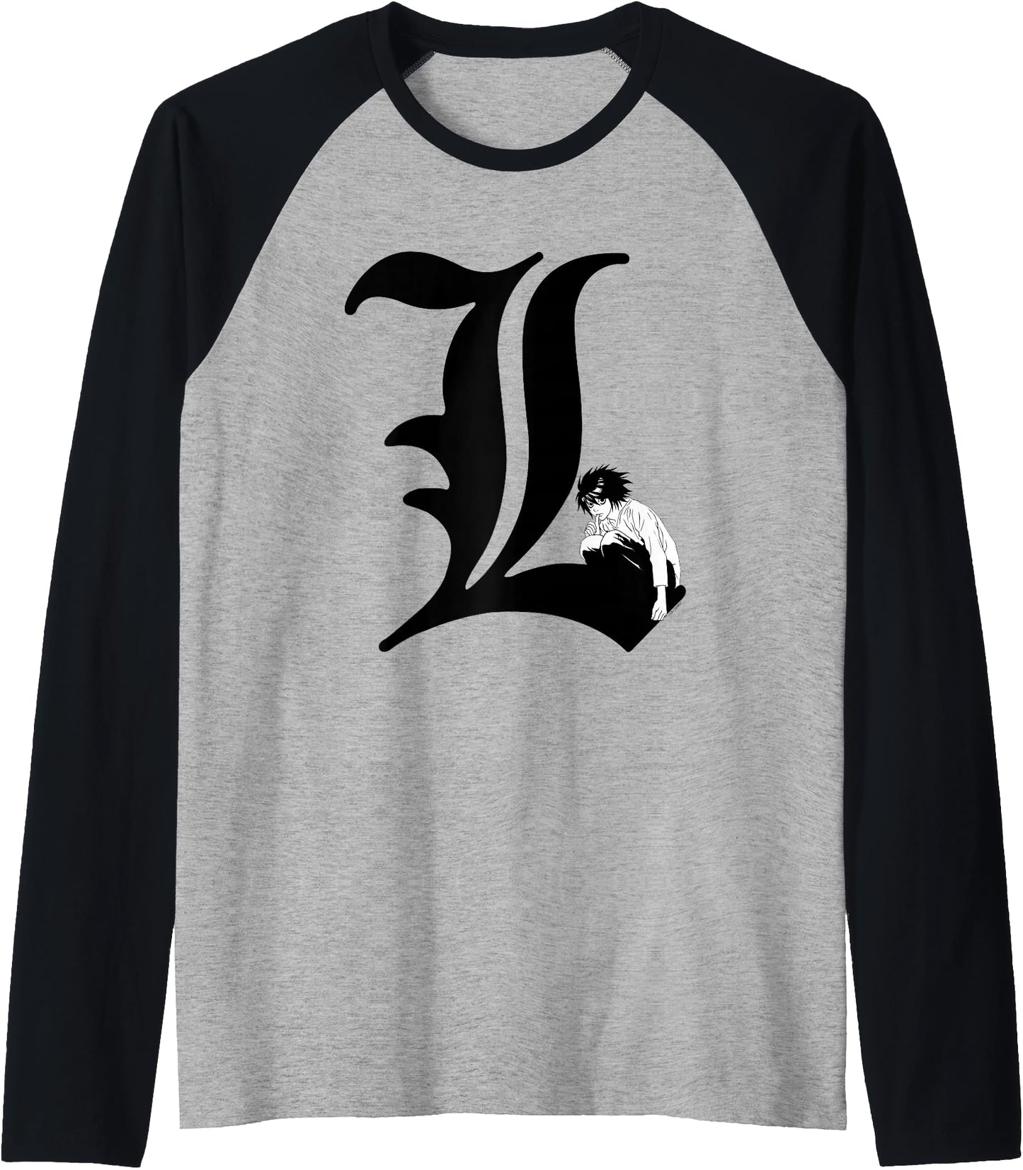 Death Note L Symbol Anime Raglan Baseball Tee