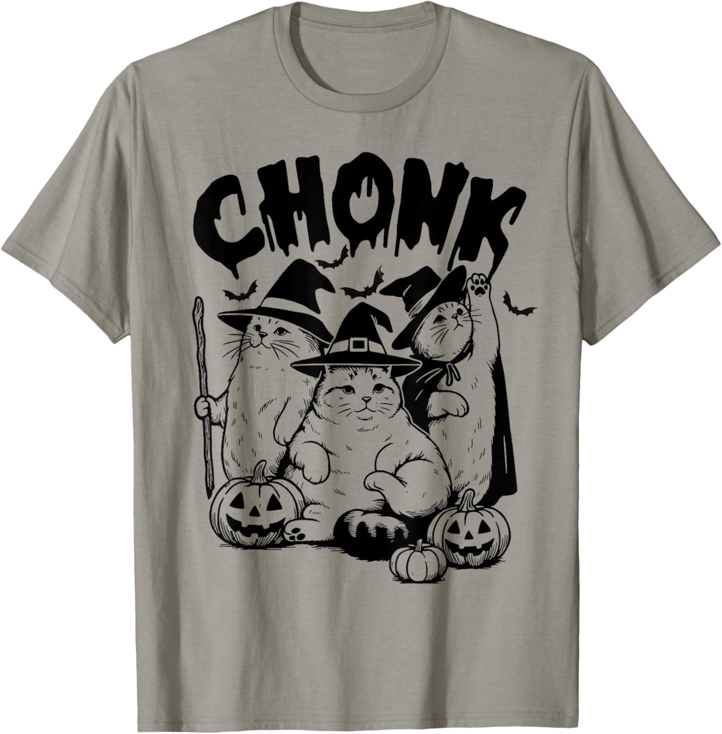 Chonk Cat Witch Halloween Spooky Season Fat-Cat Meme Kitten T-Shirt