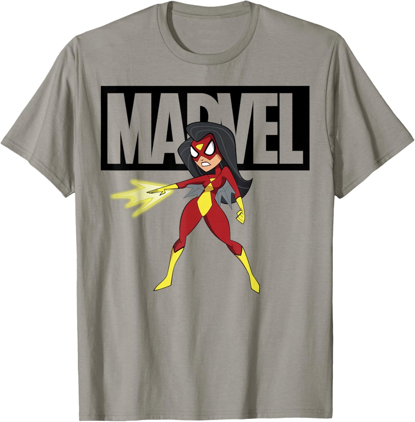 Marvel Spider-Woman Chibi Action Pose Logo Outline