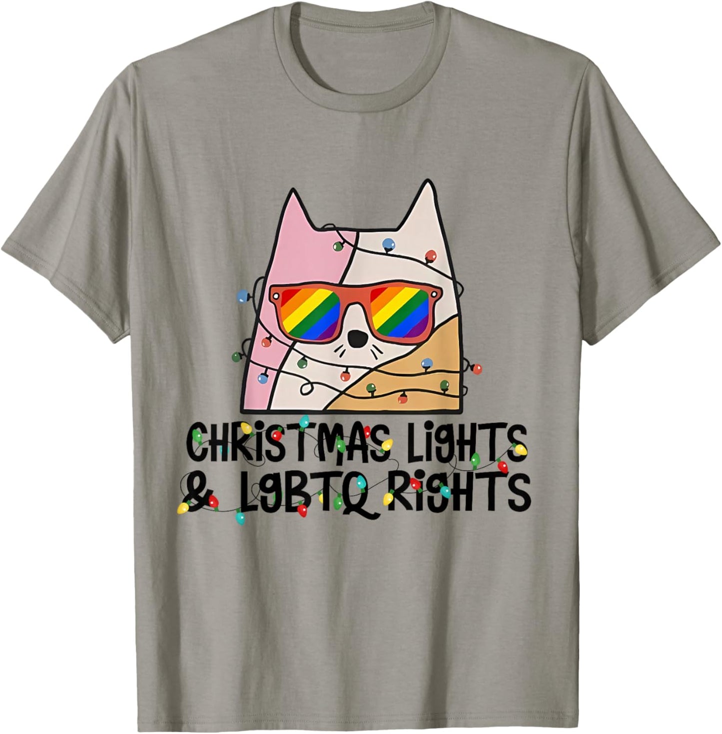 Christmas Lights and LGBTQ Rights Cute Cat Ugly Xmas