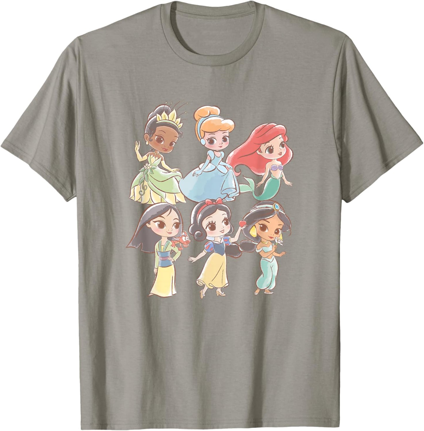 Disney Princess Group Chibi Adorable Sketch Portraits