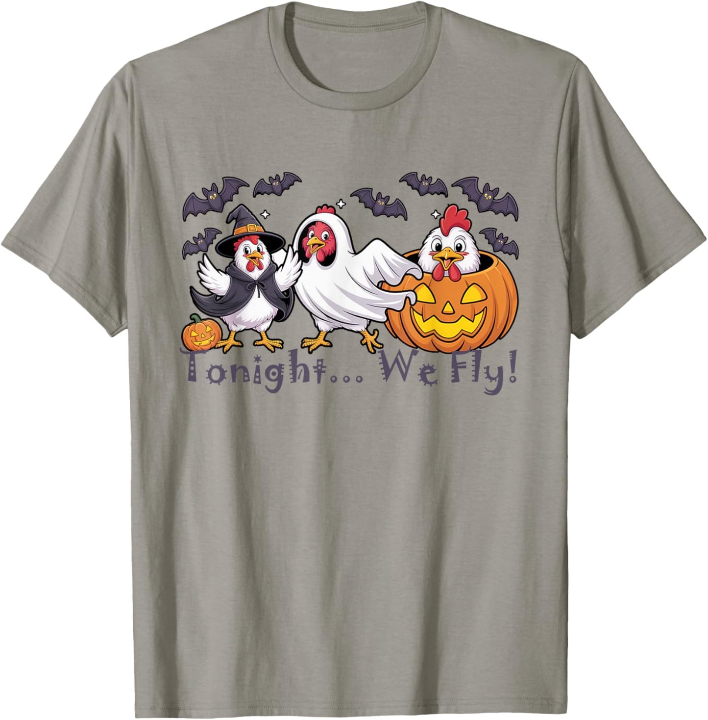 Chickens Ghost Witch Halloween Costume Tonight We Fly T-Shirt