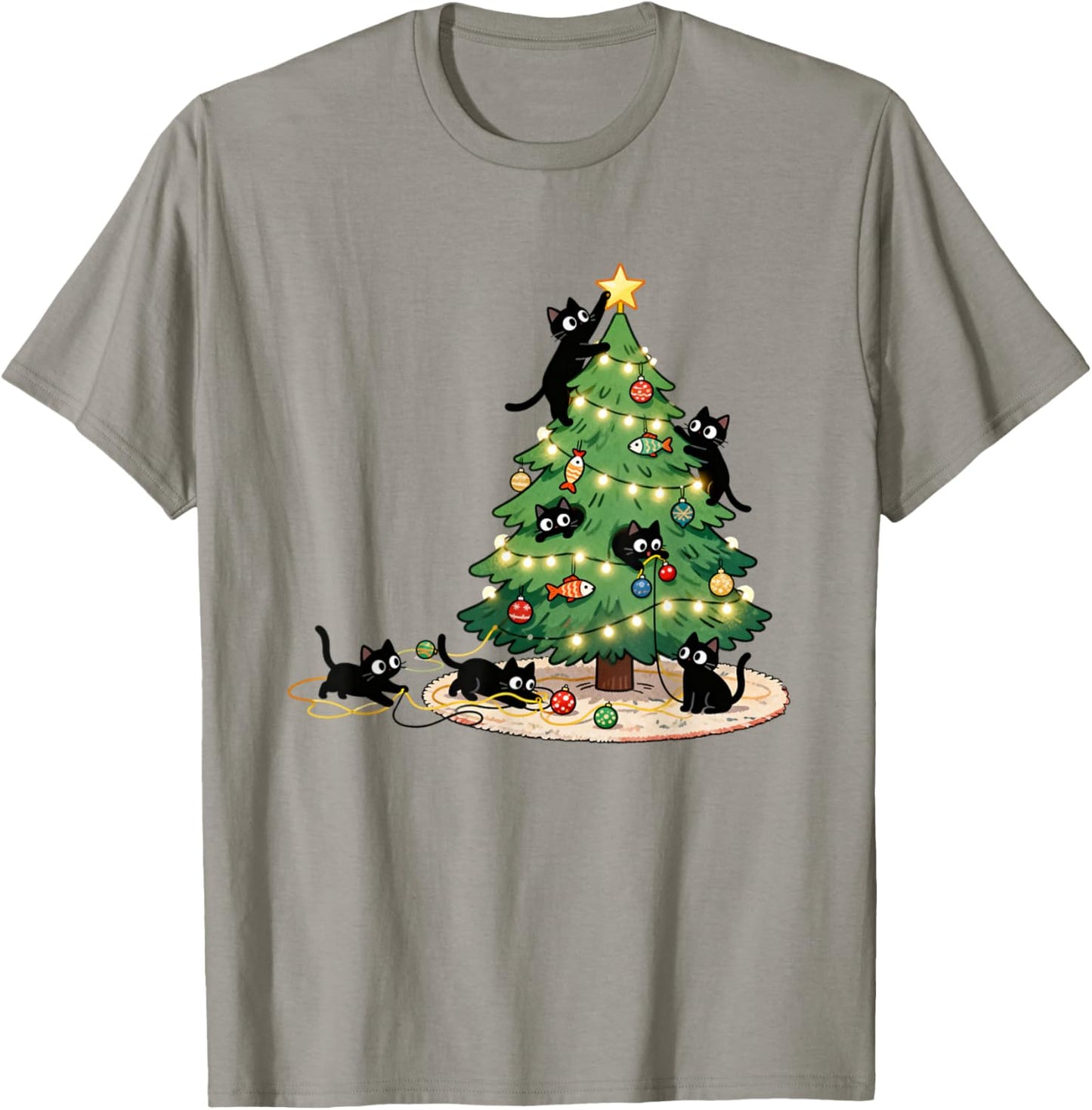 Meowy Catmas Christmas Tree Black Cats Xmas Pet Cat Lovers