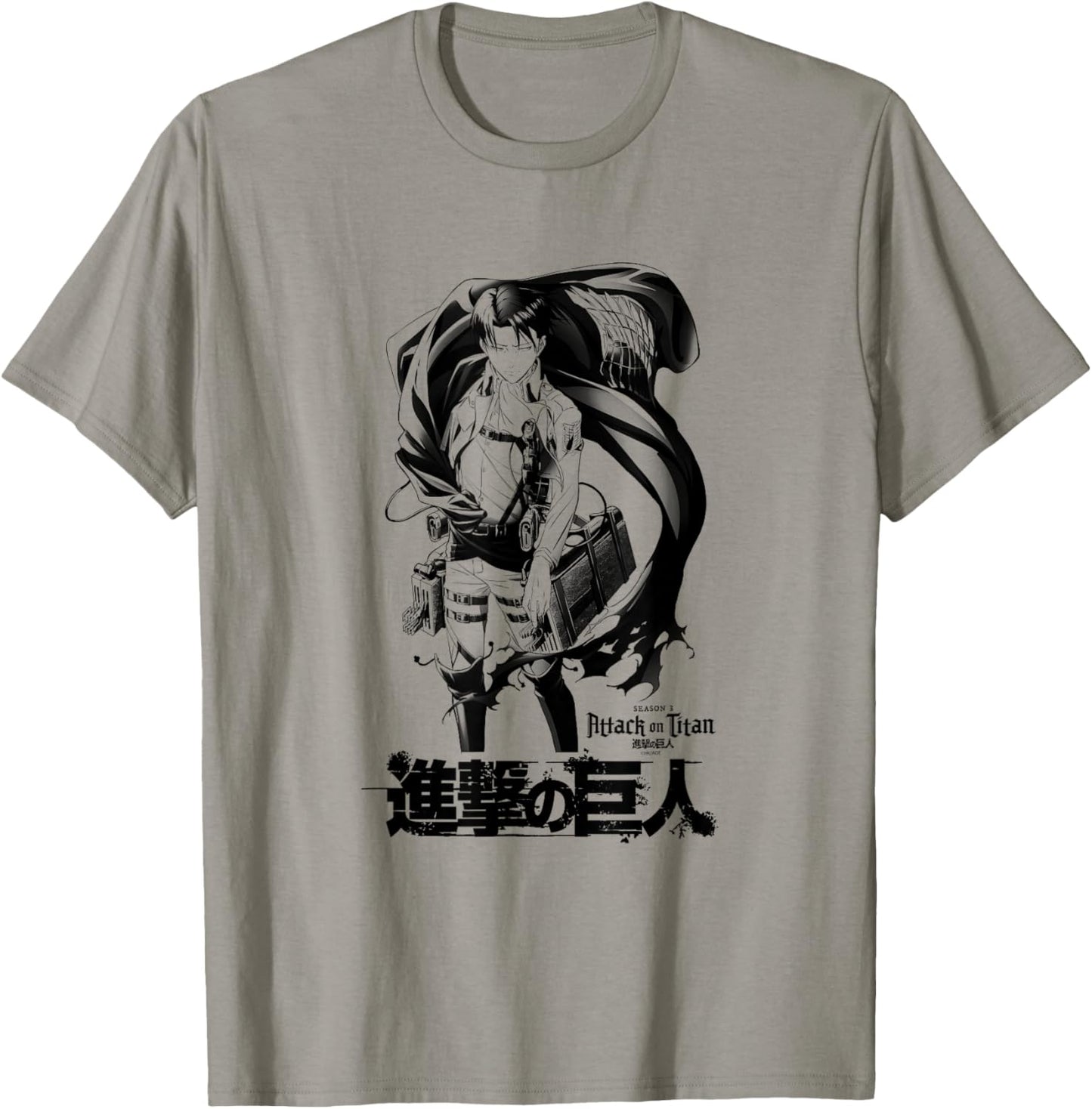 Attack on Titan Season 3 Levi with Cloak Black Outline Anime