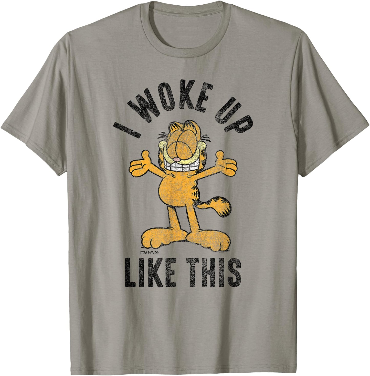 Garfield I Woke Up Like This Distressed Cartoon Cat
