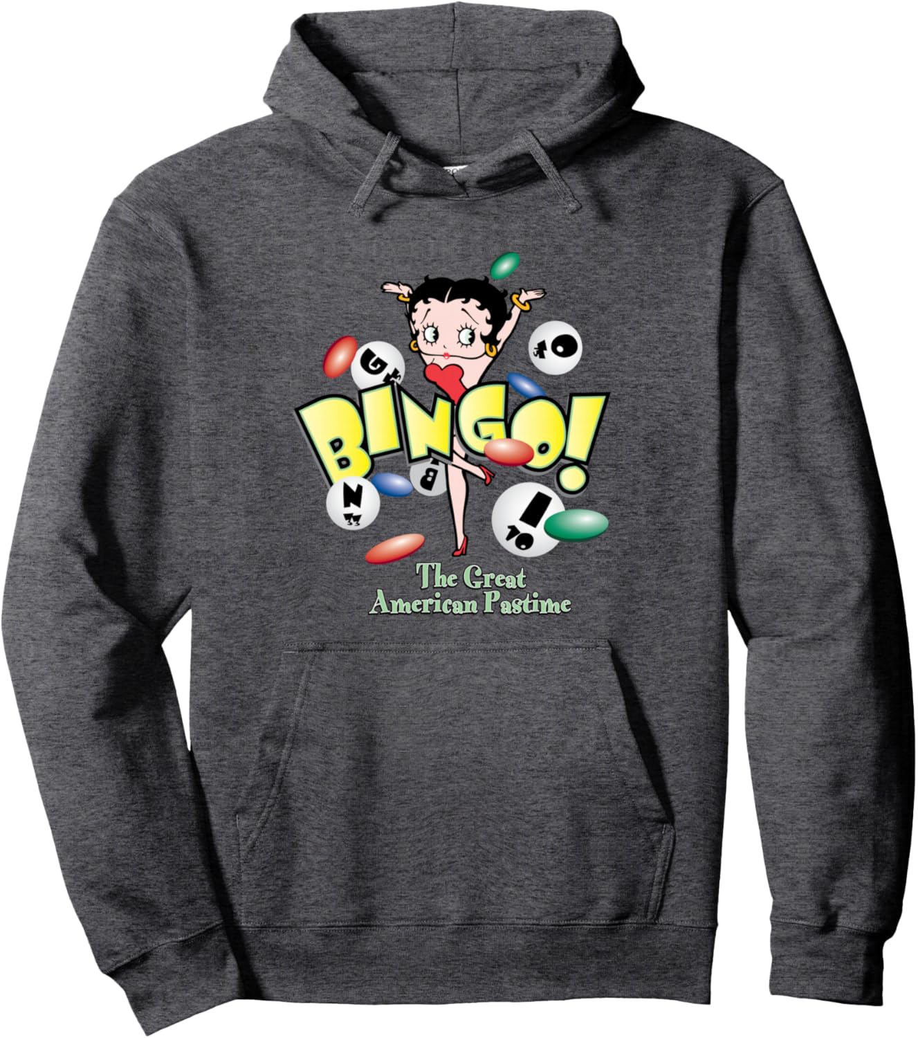 Betty Boop Bingo The Great American Pastime Pullover Hoodie