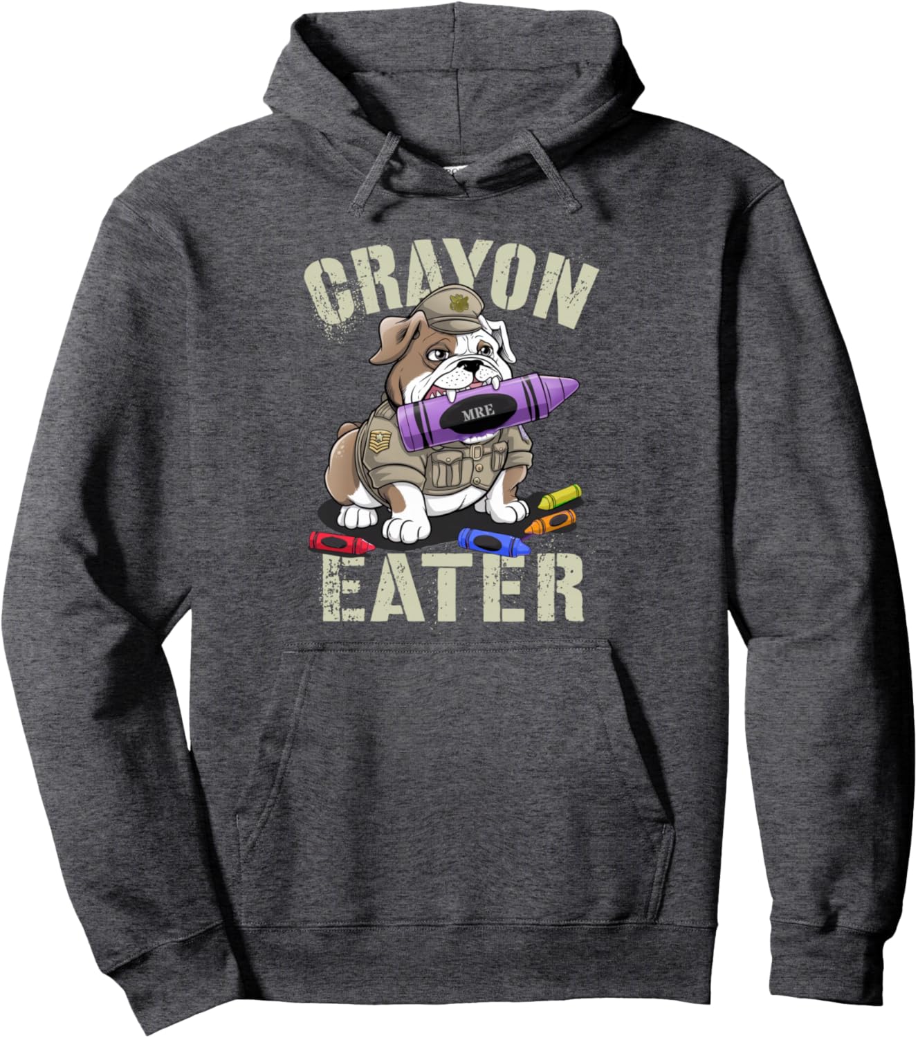 Sarcastic CRAYON EATER Grunt Family Military Soldier Meme Pullover Hoodie