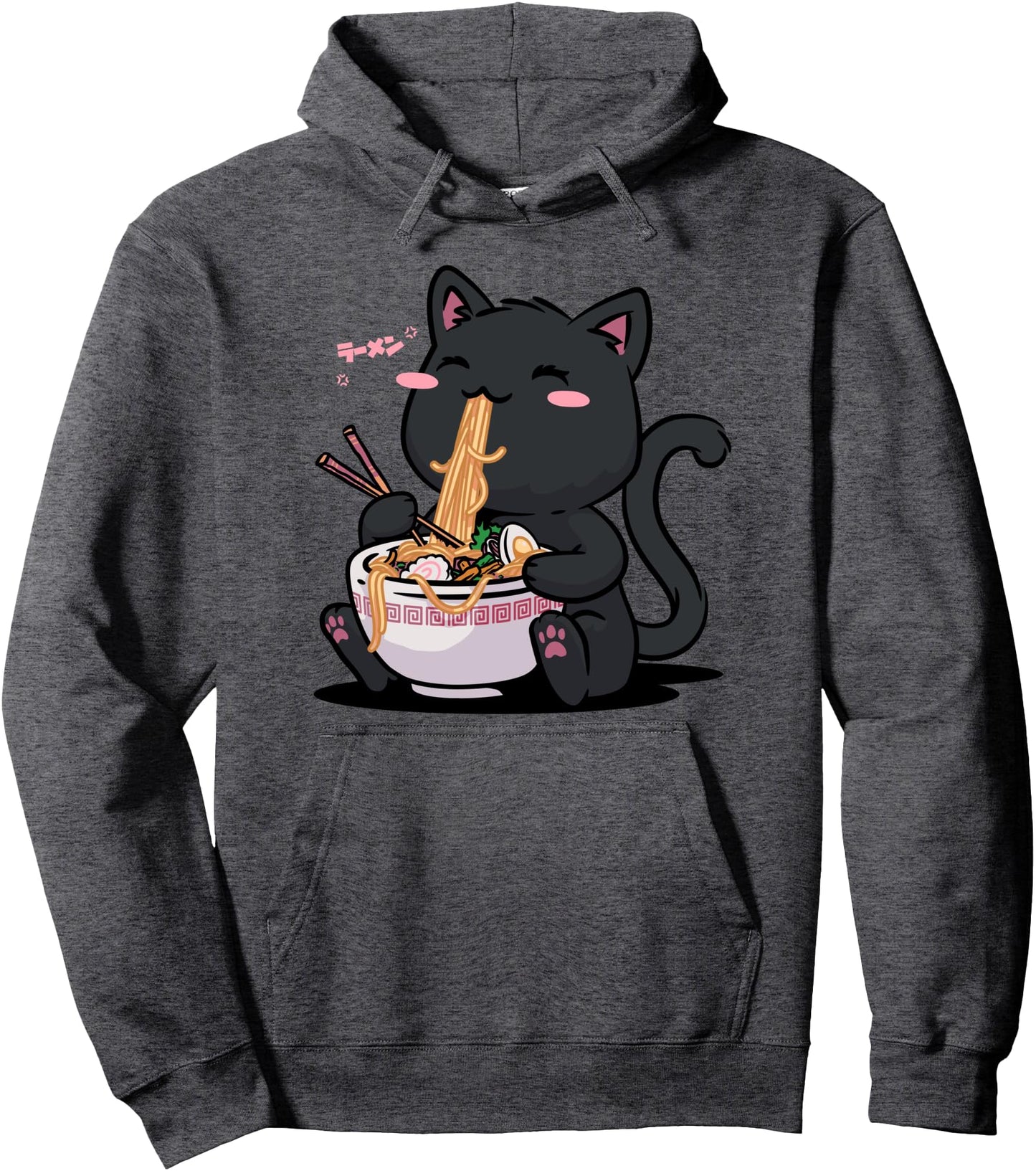 Kawaii Neko Cat Ramen Bowl Anime Otaku Japanese Noodles Pullover Hoodie
