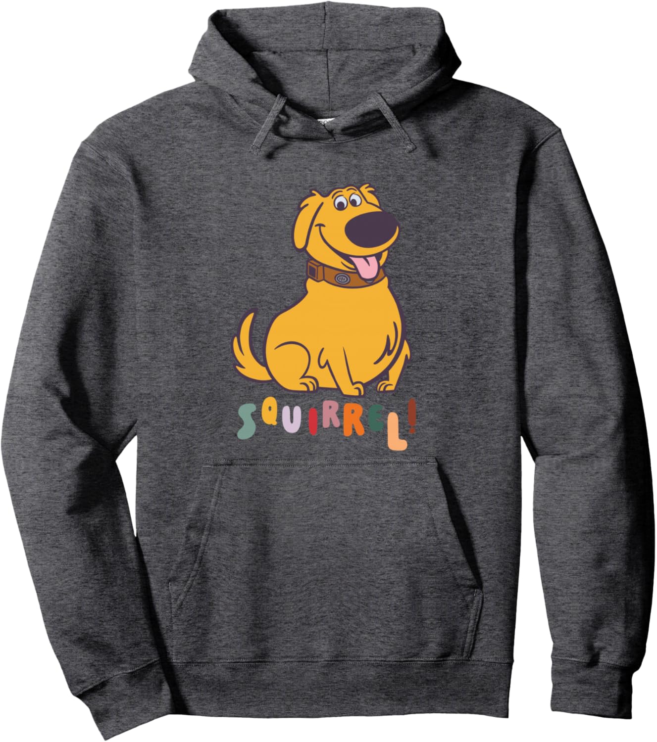 Disney Pixar Up Cute Dug Hunting Squirrel Big Chest Logo Pullover Hoodie