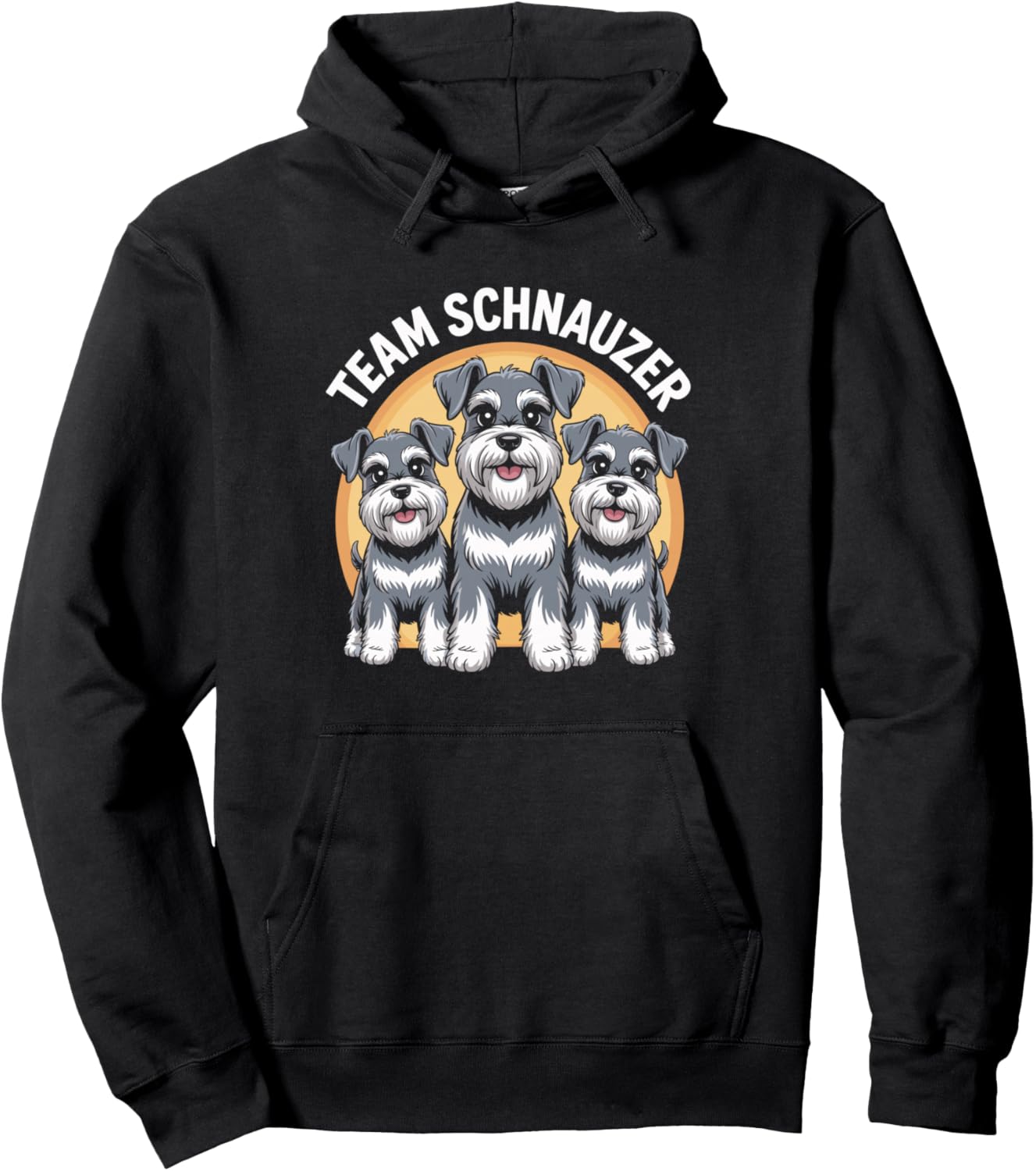 Team Schnauzer Cute Cartoon Dog Pet Miniature Mini Schnauzer Pullover Hoodie
