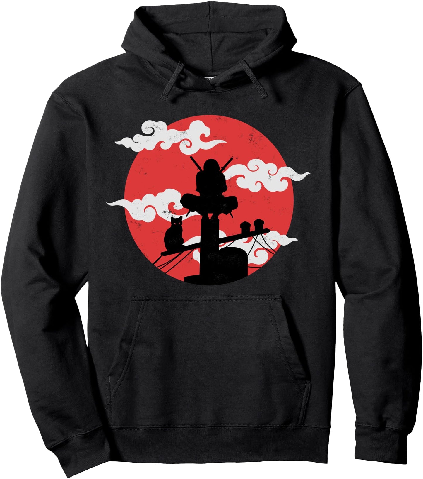 Retro Kanji Samurai Shinobi Sword Japanese Ninja Pullover Hoodie