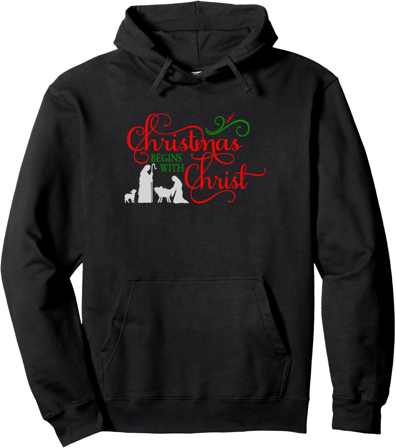 Christmas begins with Christ Pullover Hoodie