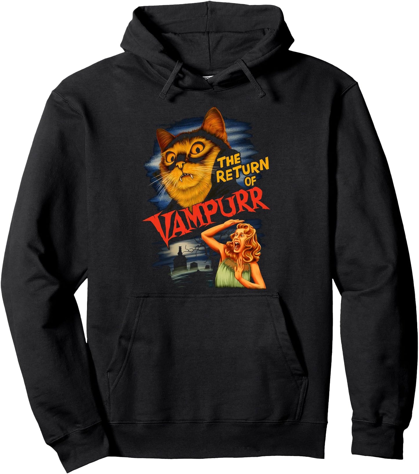 Funny Cat The Return Of Vampurr Kitten Pullover Hoodie