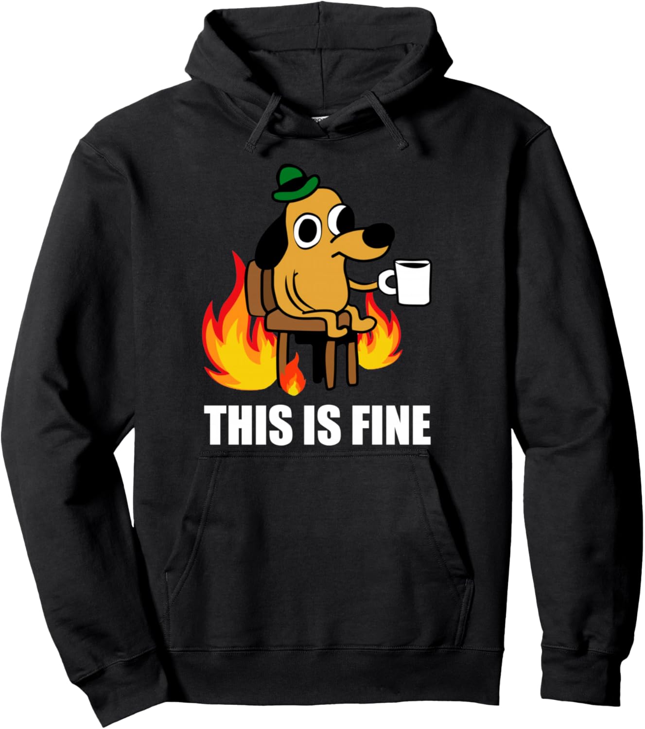 This Is Fine Dog Internet Meme Burning San Francisco Pullover Hoodie
