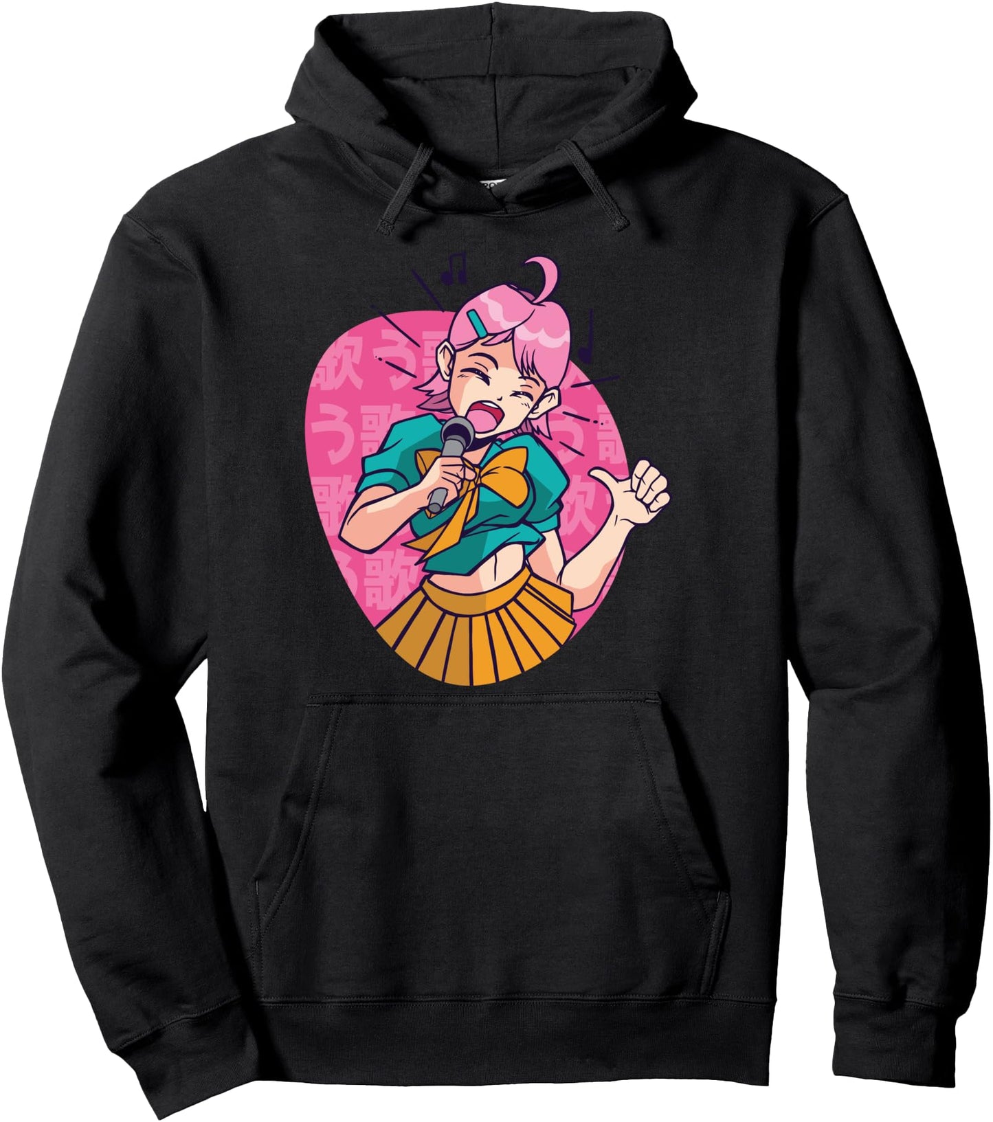 Cute Kawaii Anime Girl Singing Singer - Japanese Pullover Hoodie