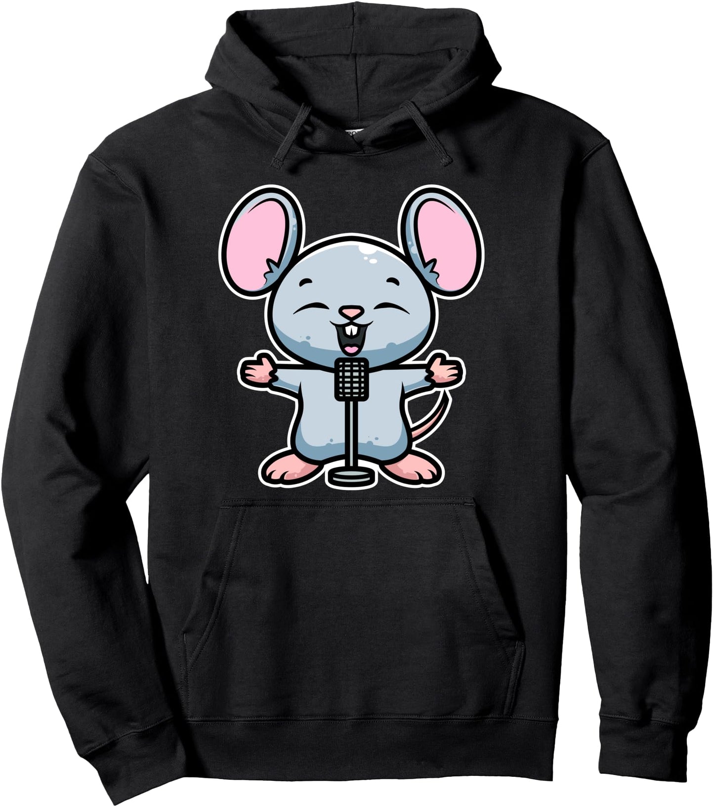 Mouse Sing Karaoke Kawaii Neko Anime Pullover Hoodie