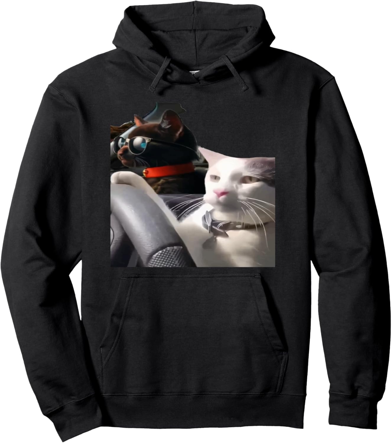 Cat Driving Meme Pullover Hoodie