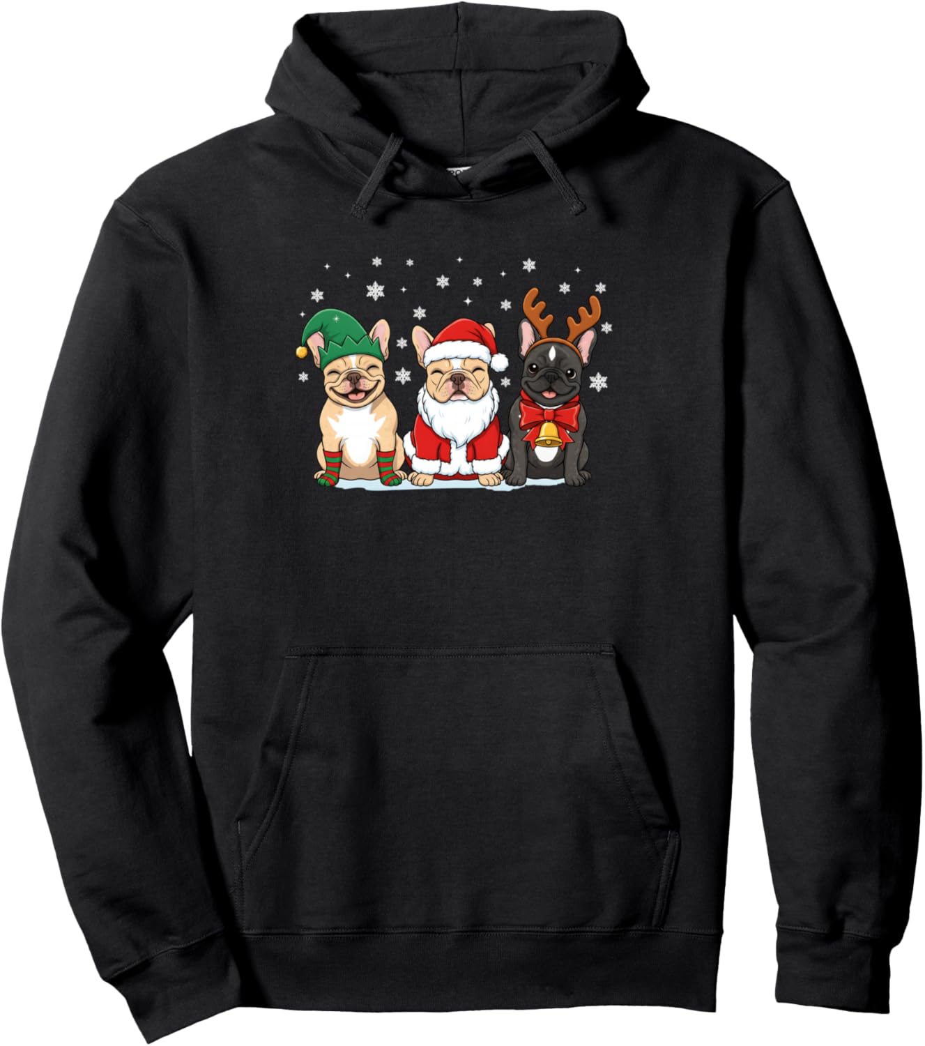 Christmas Dog French Bulldog Xmas Dog Lover Men Women Kids Pullover Hoodie