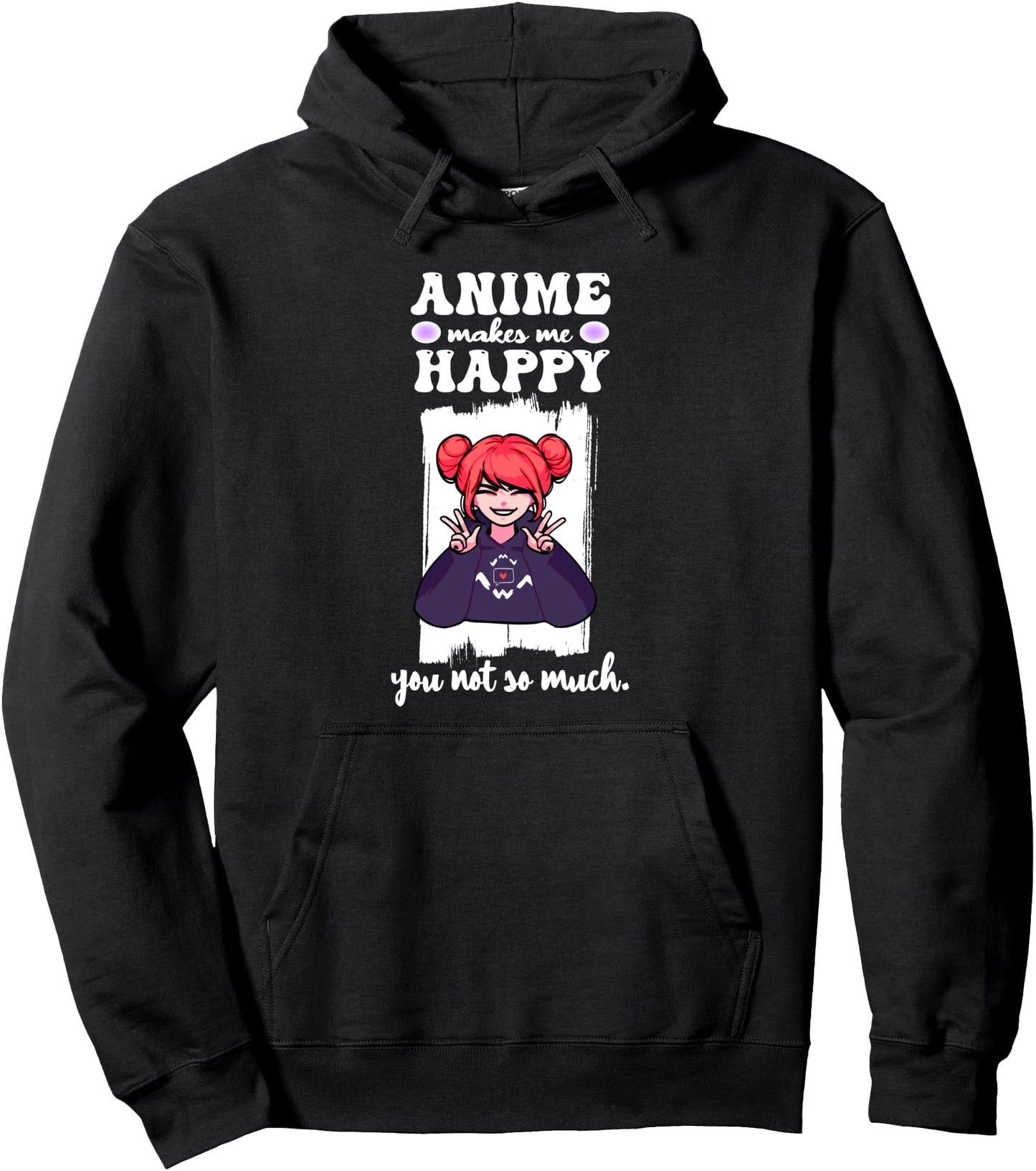 Anime Macht Mich Happy Japan Otaku Anime Slogan Pullover Hoodie