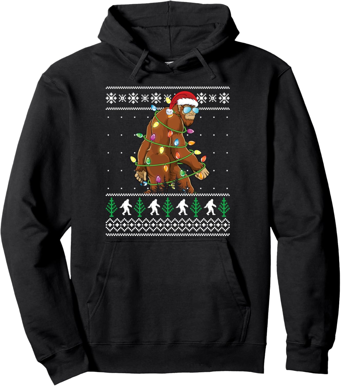 Christmas Bigfoot Men Funny Ugly Xmas Sweater Pullover Hoodie