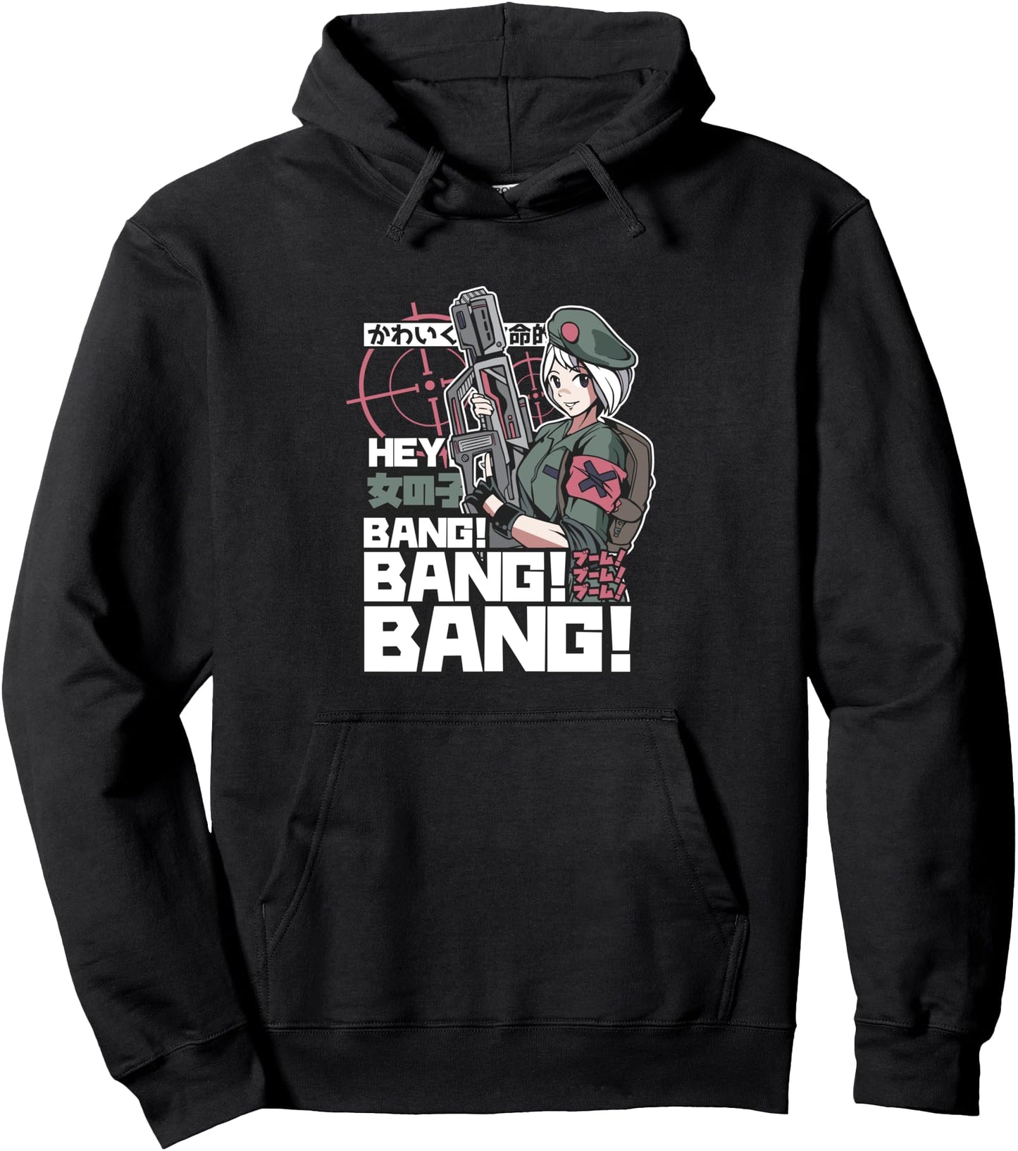 Anime military girl Japanese Camo Pullover Hoodie