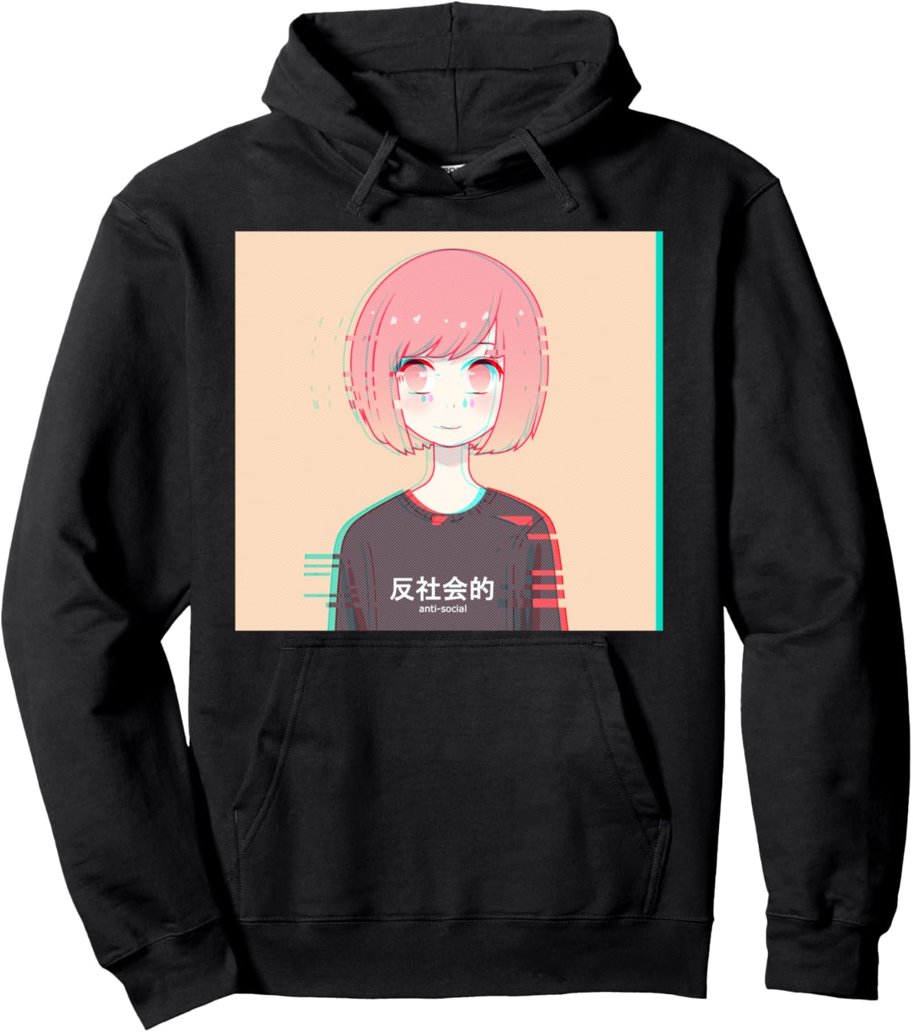 Anti Social - Japanese Kanji Aesthetic Vaporwave anime Pullover Hoodie