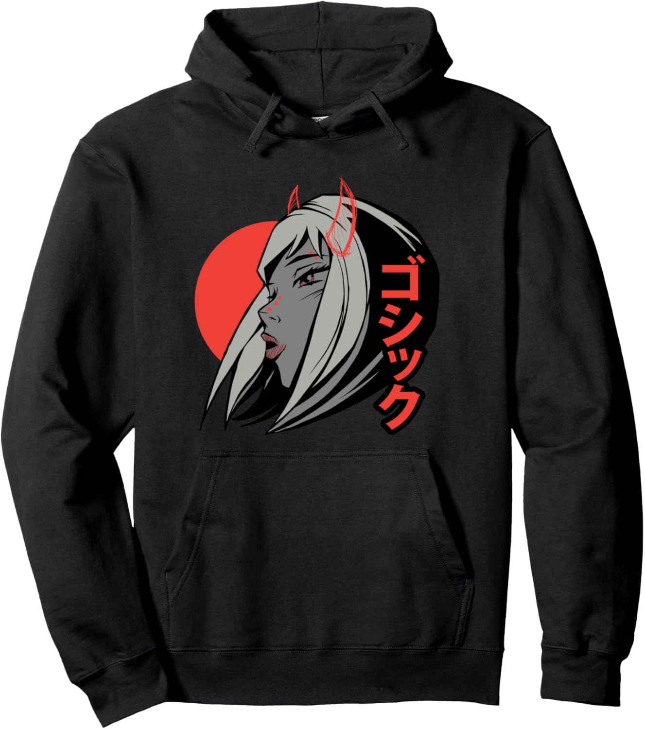 Alt Aesthetics - Gothic Girl - Devil Girl - Emo Anime Pullover Hoodie