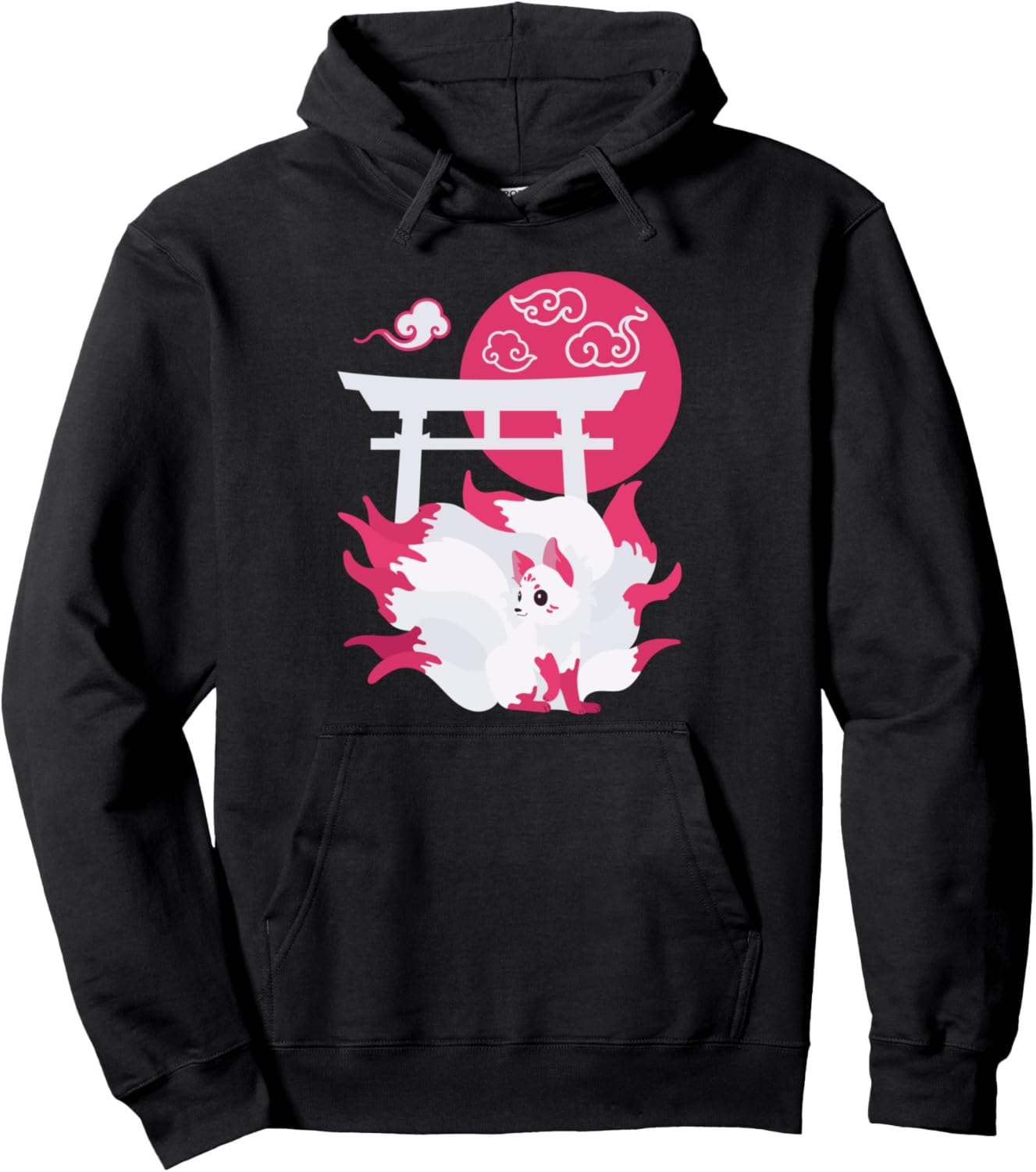 Nine-tailed Fox Kitsune Japanese Anime Pullover Hoodie