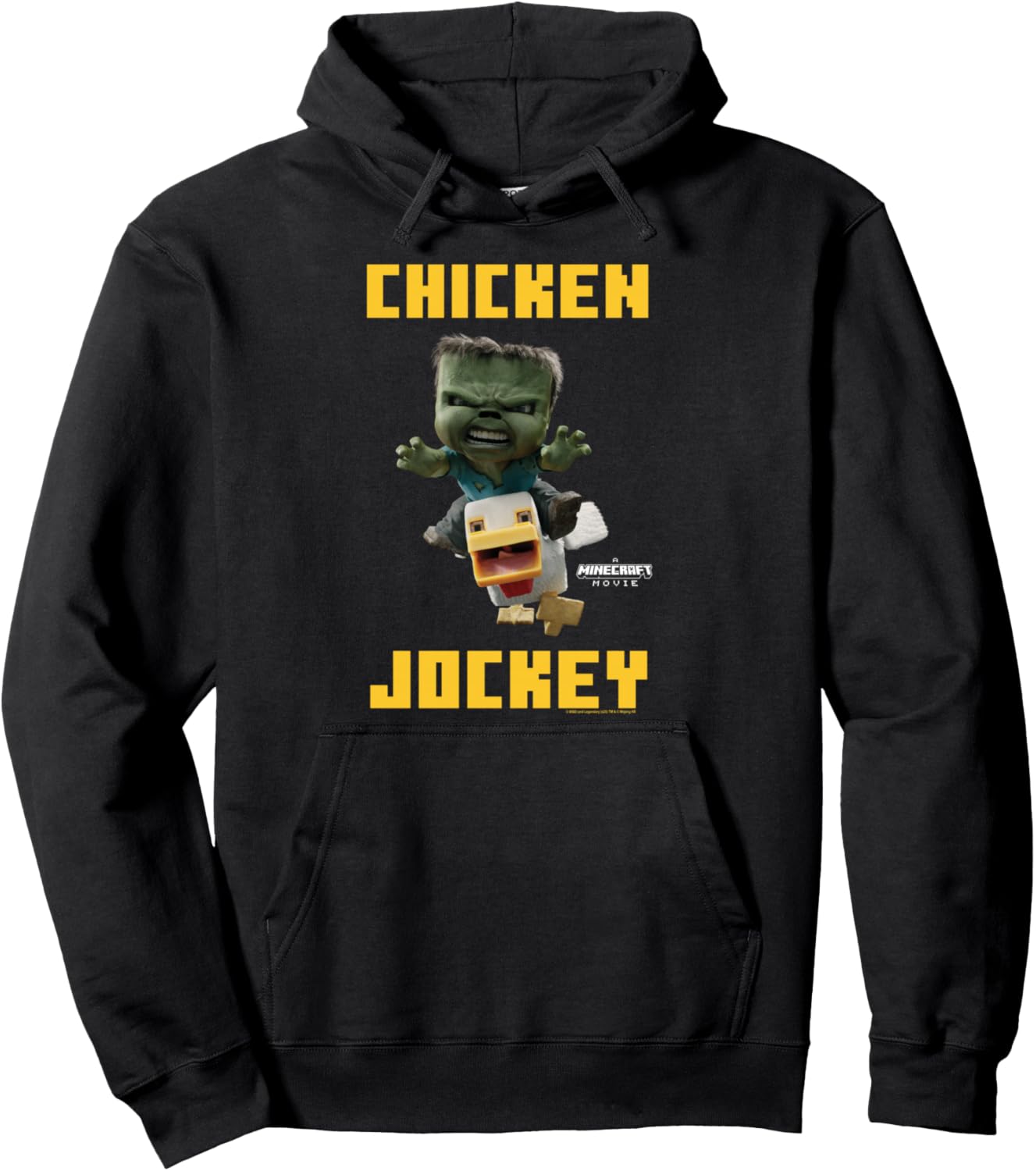 A Minecraft Movie Chicken Jockey Baby Zombie Logo Pullover Hoodie