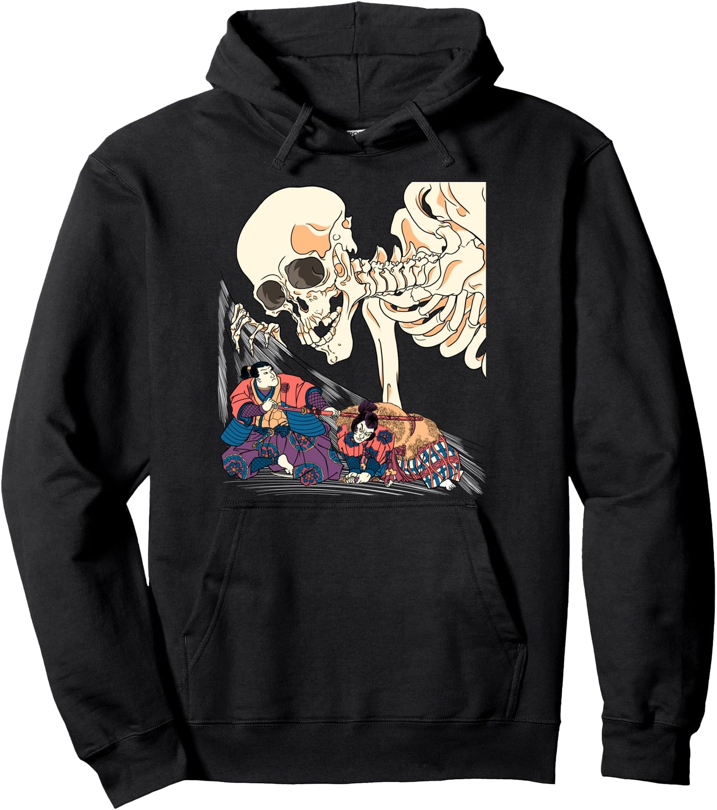 Kuniyoshi Samurai Killing Skeleton Spectre ukiyo-e Japanese Pullover Hoodie