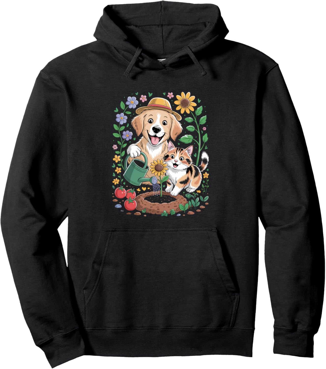 Cat And Dog Mom Fur Mama in the Garden Pullover Hoodie