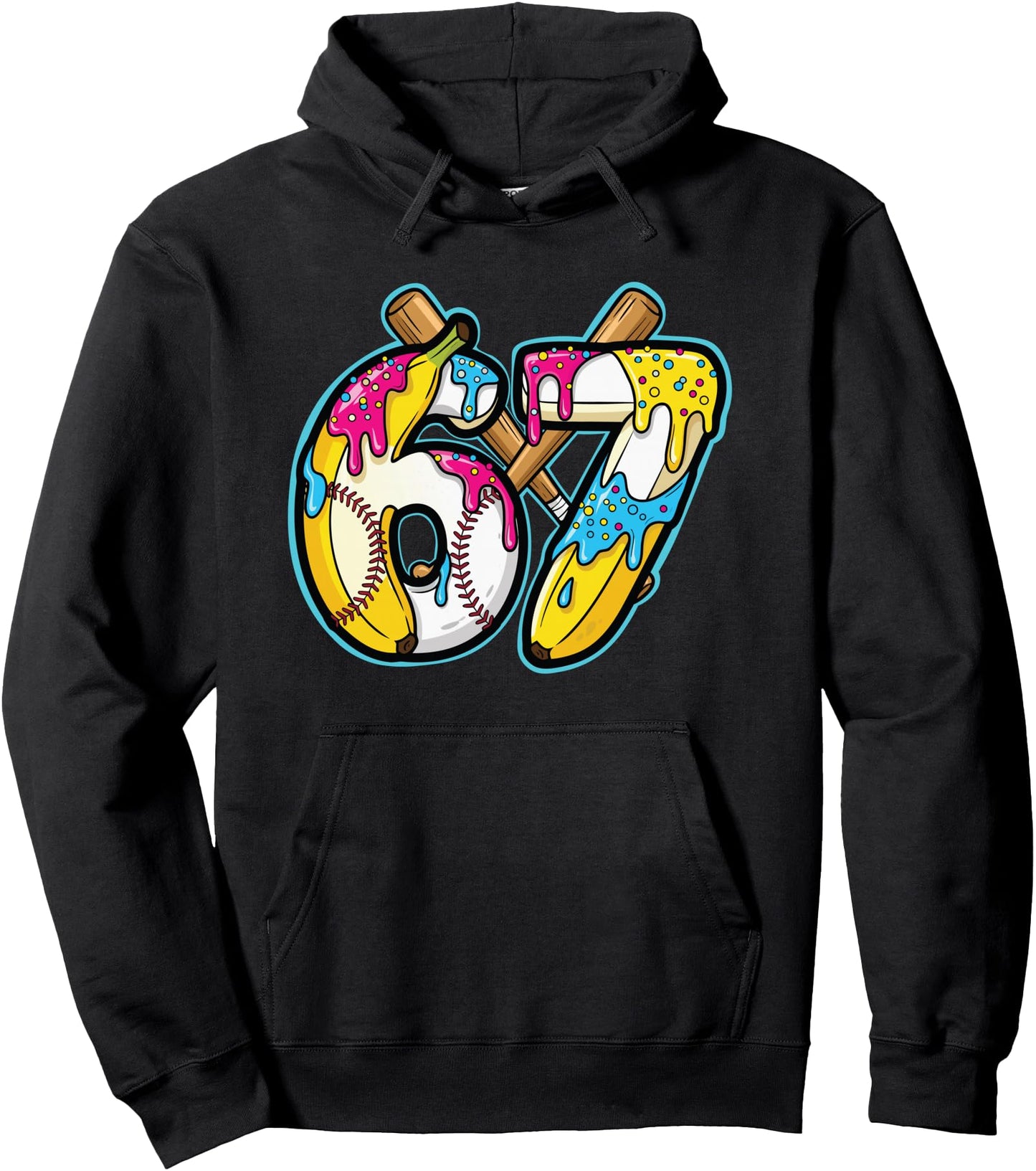 Funny Banana 67 Ice Cream Drip Meme Six Seven Gen Alpha Art Pullover Hoodie