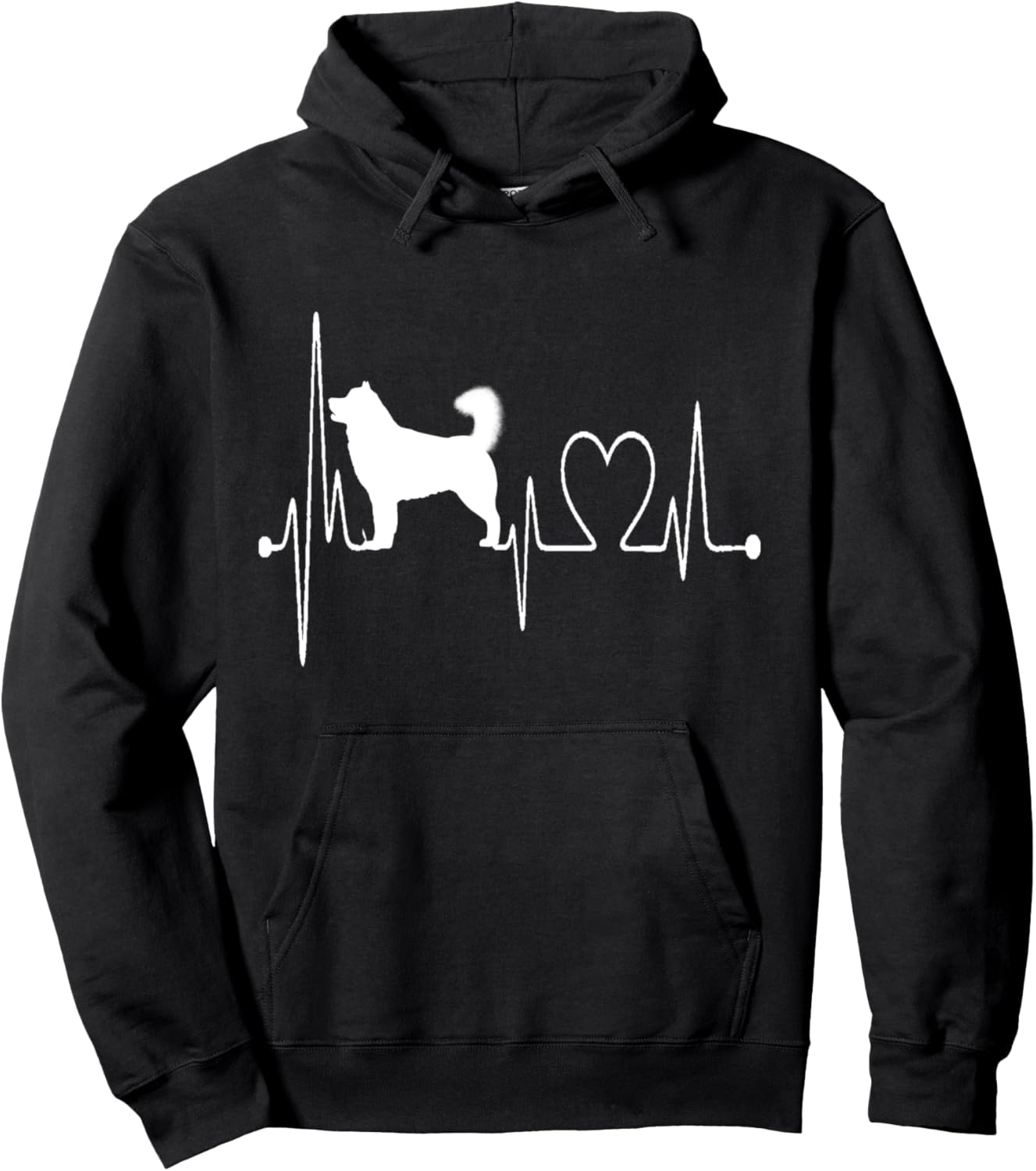 Alaskan Malamute Heartbeat EKG Funny Dog Owners & Pet Lovers Pullover Hoodie